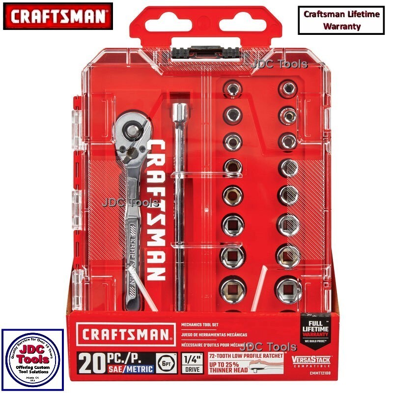 CRAFTSMAN 20-Piece Standard SAE & Metric Polished Chrome Tool Set CMMT12108