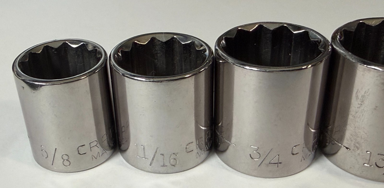 Craftsman 5 Piece Sockets 3/8″ Drive 12Pt -G2- 44335, 44336, 44337, 44338, 44339