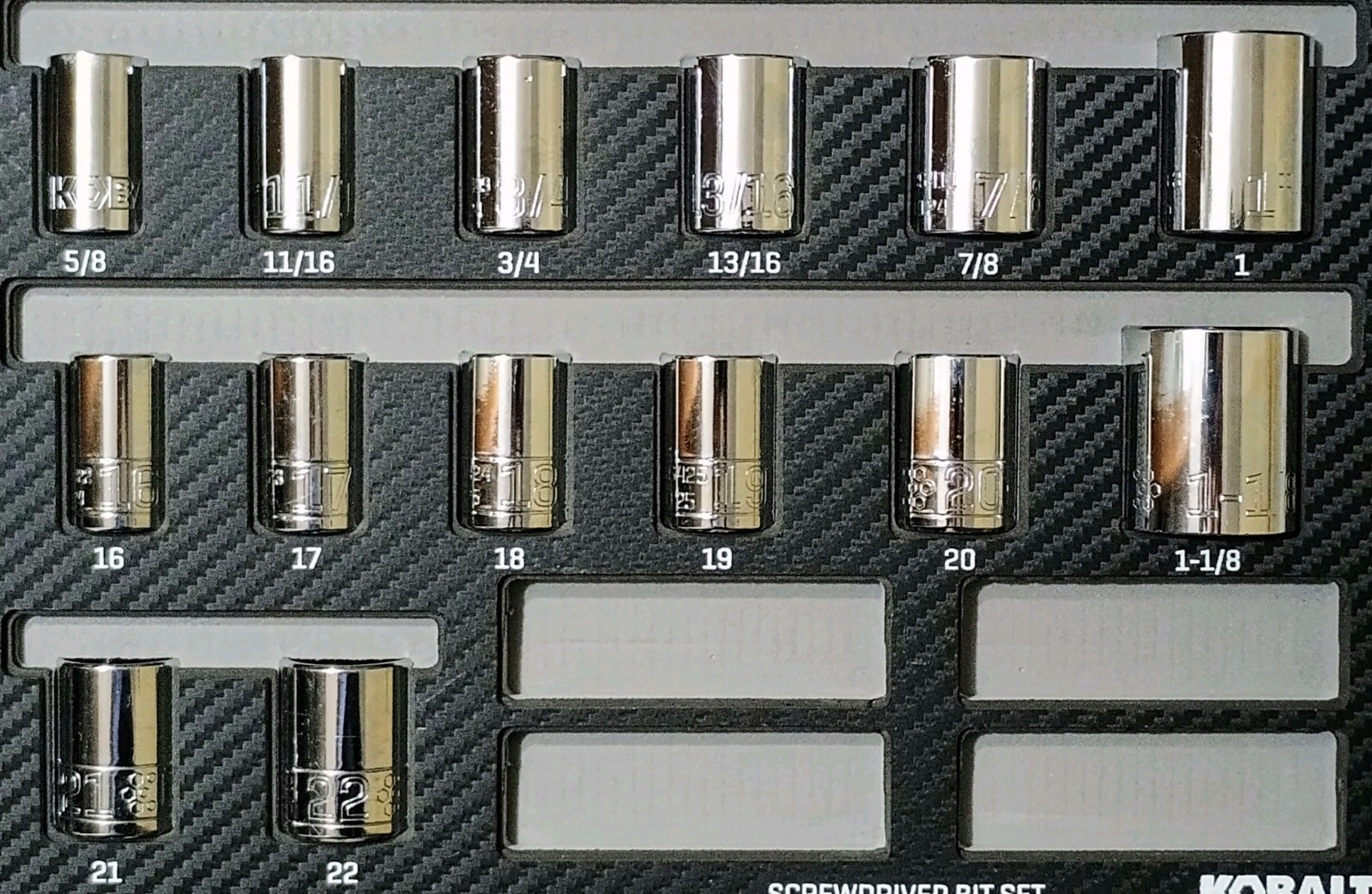 KOBALT 14 Piece METRIC and SAE Chrome 6 Point Socket Set for 1/2″ Inch Drive