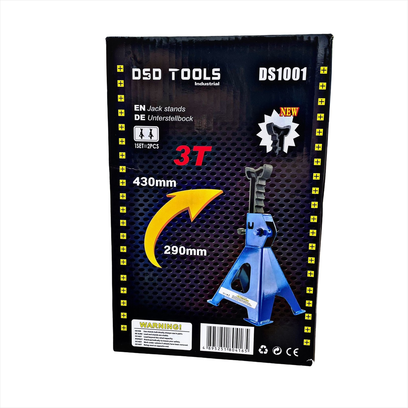 Steel Jack Stands, 3 Ton Capacity – 1 Pair DS1001