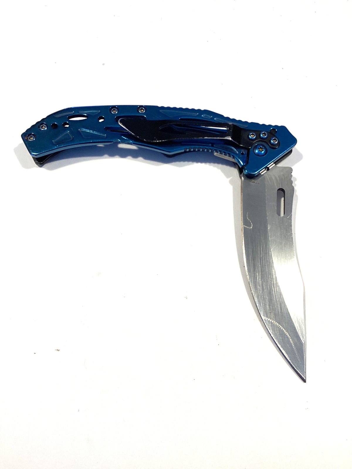 Cornwell Tools Blue Anodized Snap Lock Folding Pocket Knife 4-3/4” Closed NICE