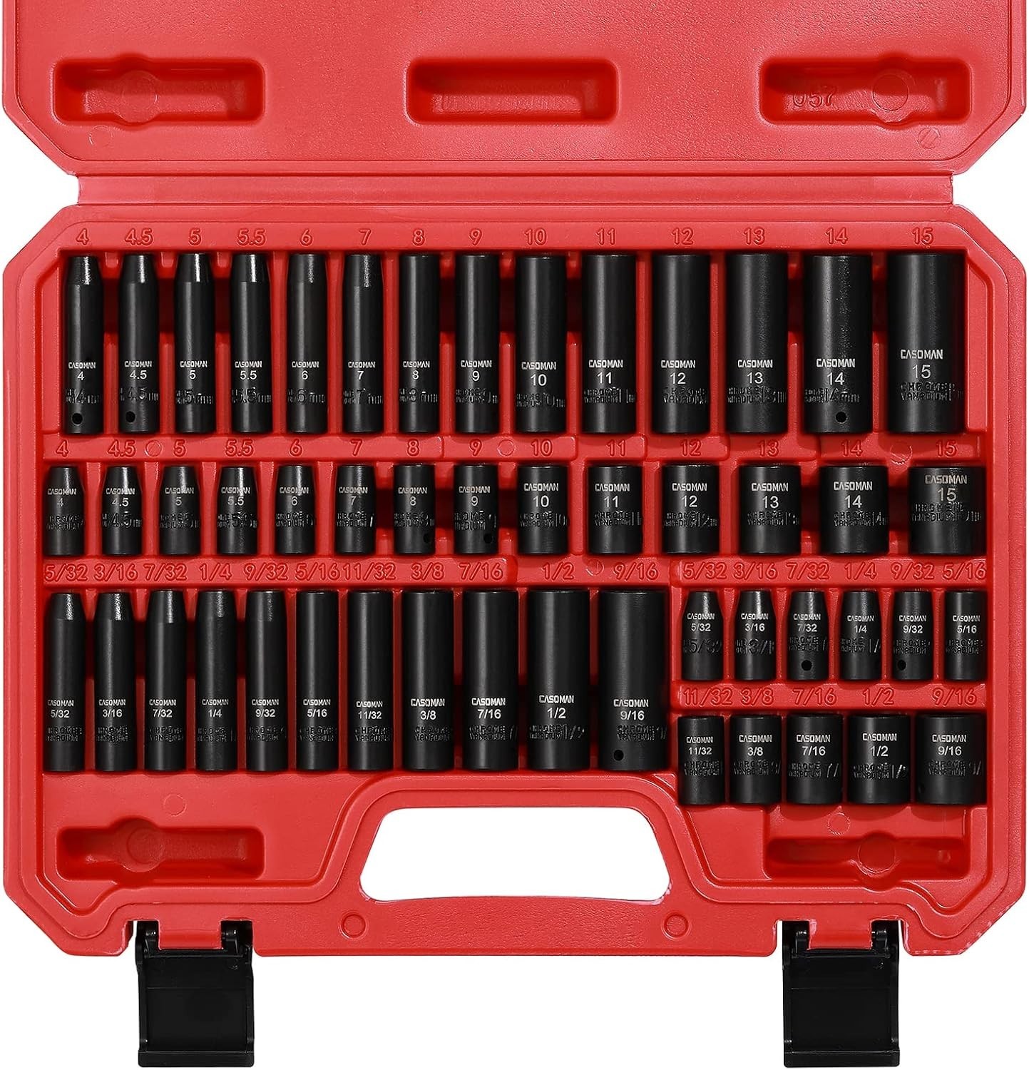 1/4″ Drive Impact Socket Set, 50-Piece, Standard/Deep