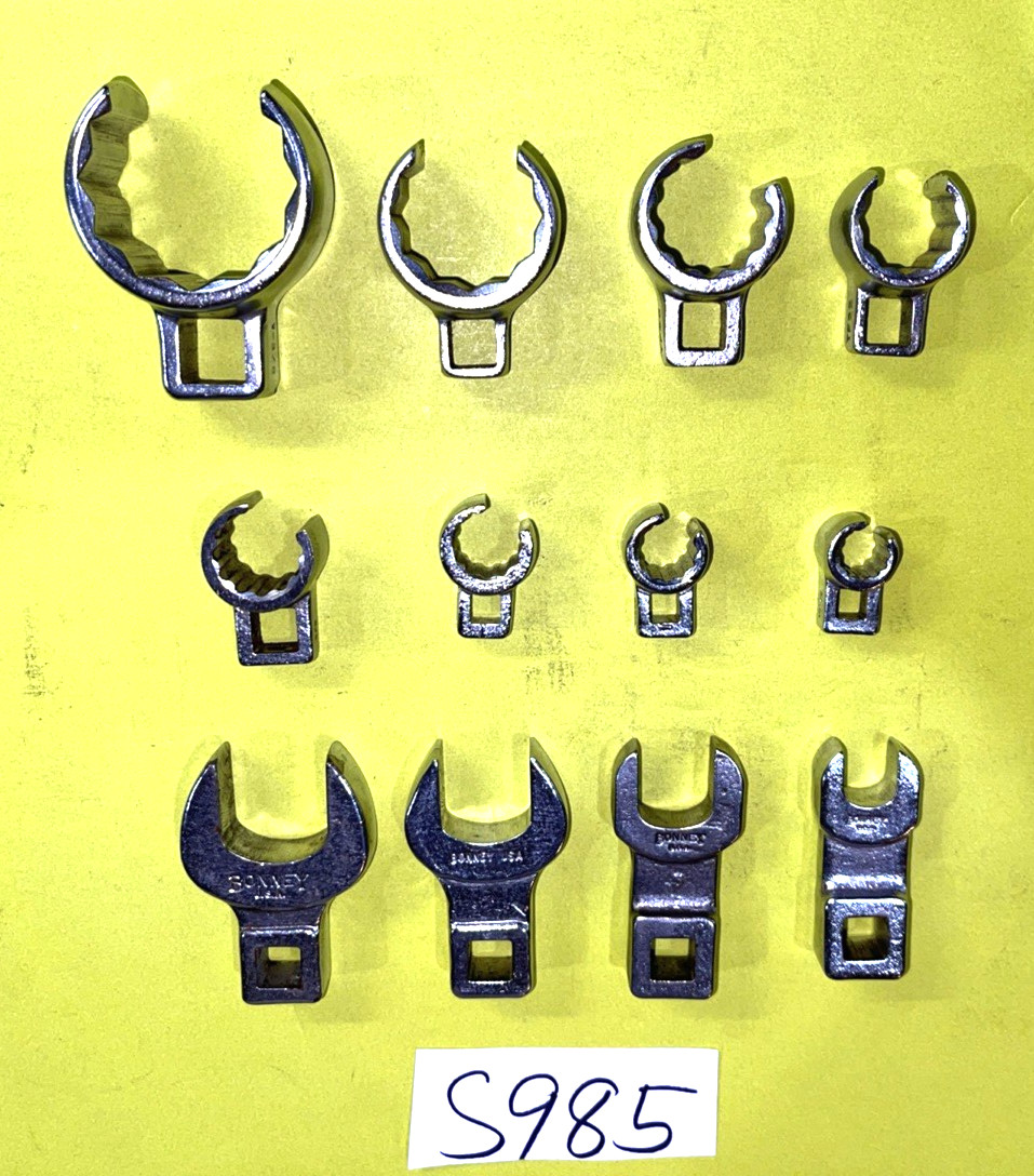 BONNEY TOOLS VINTAGE 12 PIECE MULTI DRIVE VARIOUS TYPES OF CROWFOOT WRENCHES