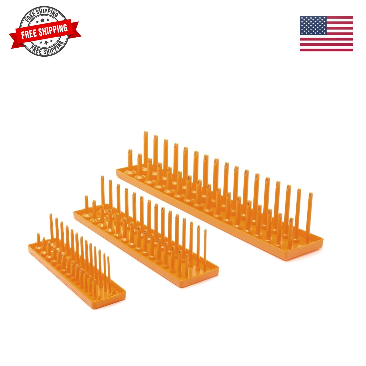 3 Pc. 1/4″, 3/8″ & 1/2″ Drive Metric Socket Storage Tray Set – 83119