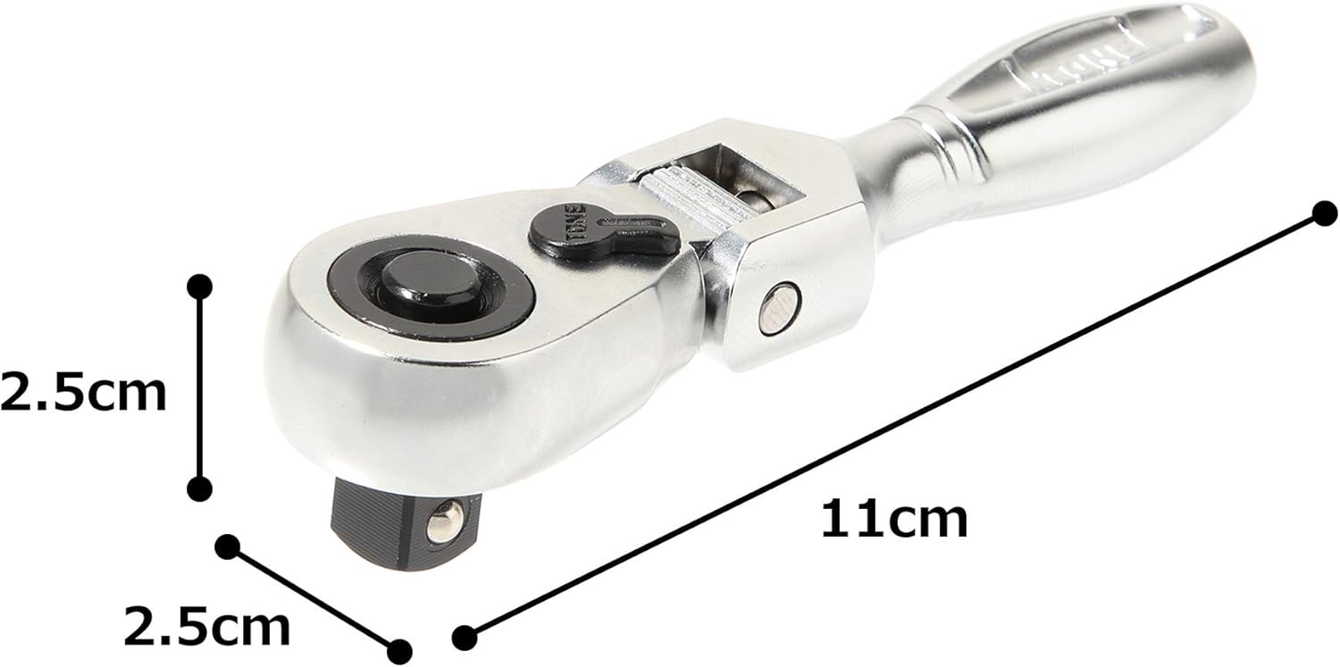 TONE RH3FHS 3/8″ Drive Short Flex-Head Ratchet Handle Socket Hold JDM Tool NEW
