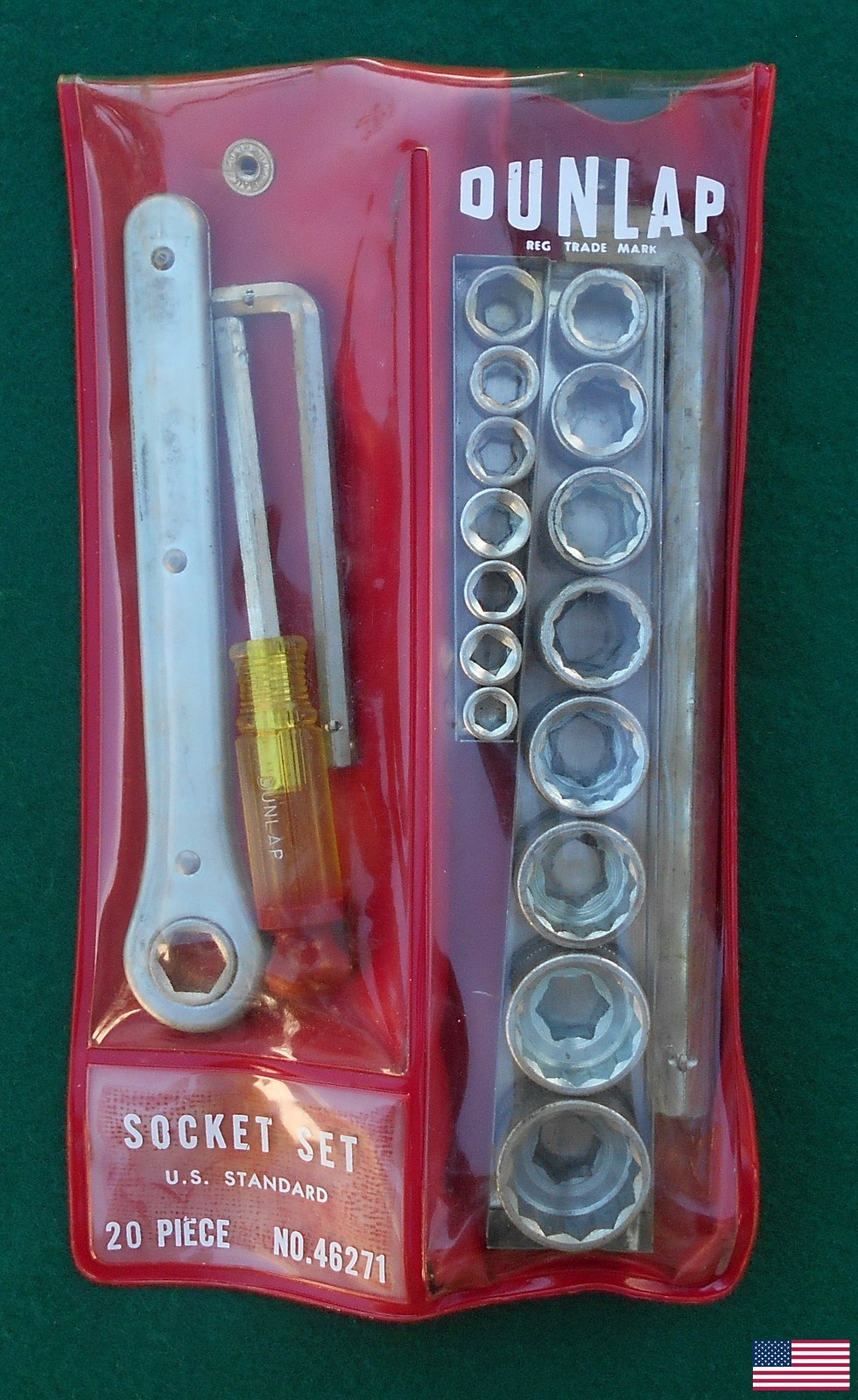 DUNLAP 46271 20 pc SAE Socket Wrench Set w/vinyl pouch * FREE SHIPPING! *