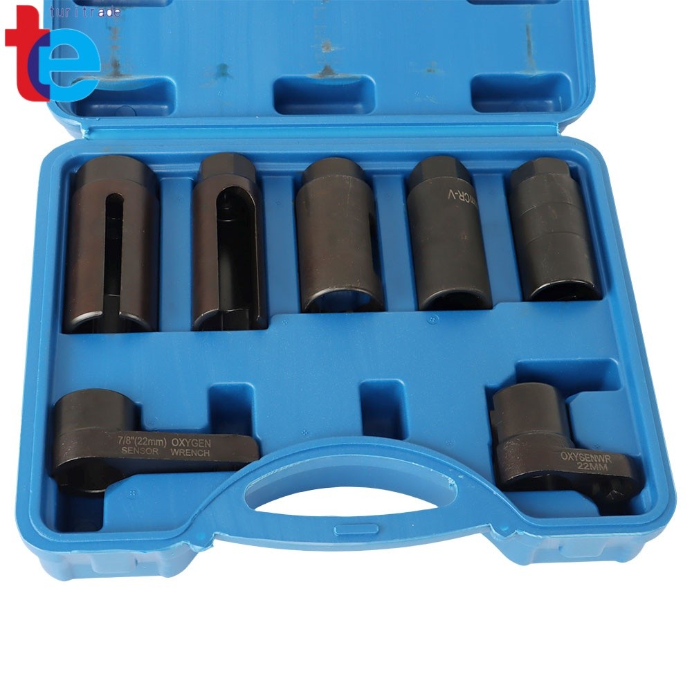 7Piece 1/2″ 3/8″ 7/8″ 22mm 27mm 29mm Oxygen O2 Sensor Wrenches Socket Tool Kit