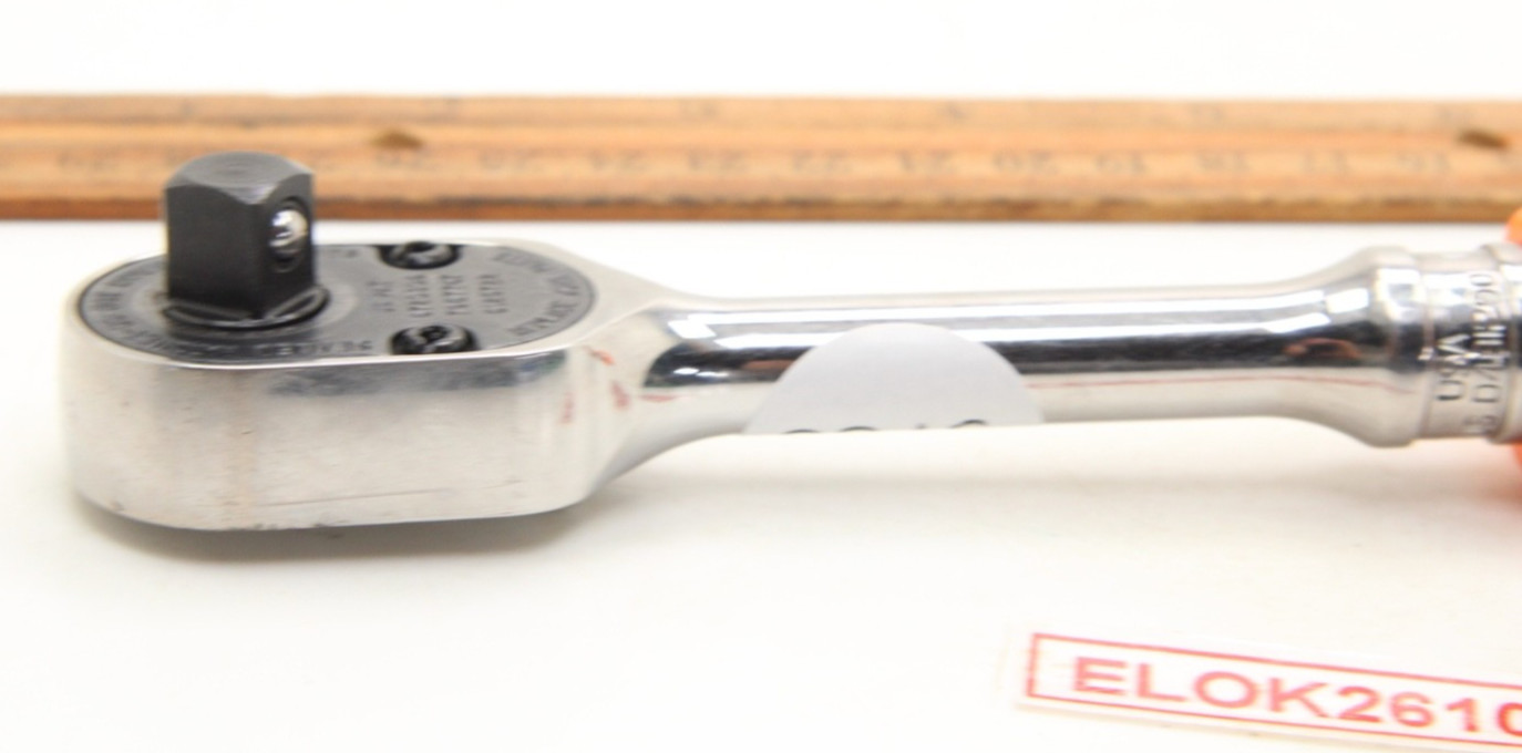 Snap-on FH80 3/8″ Standard Ratchet 80 Tooth Damage to Soft Grip Orange 9.5″ USA