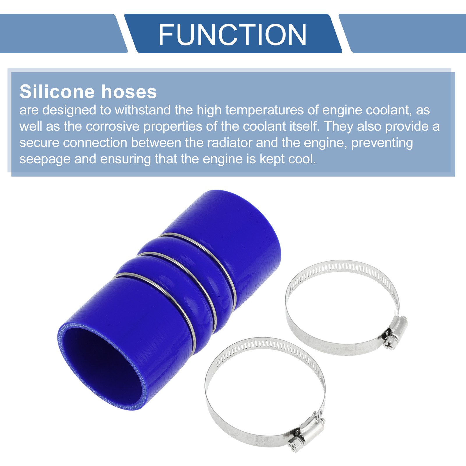 1 Set 68mm/2.68″ ID 152mm Blue Hump Car Silicone Tube with Ties