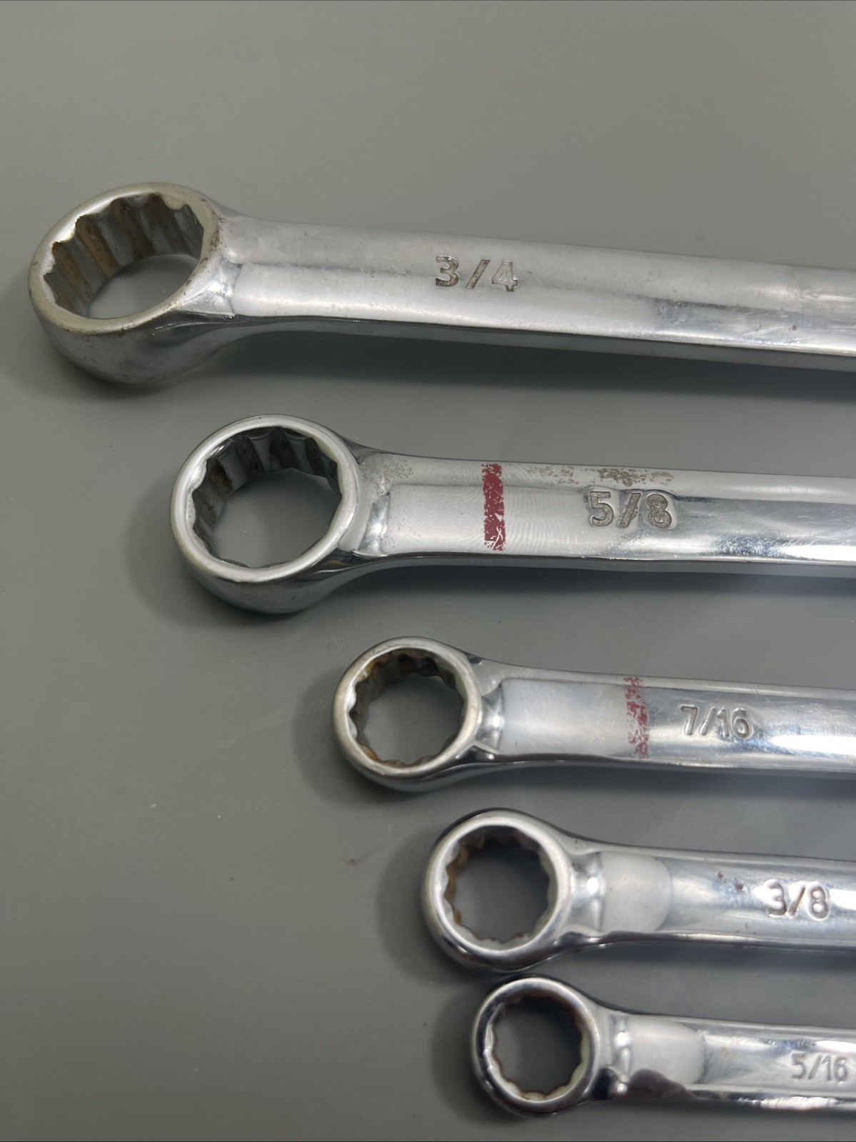 Vintage Kobalt Combo Wrench Set Of 6 SAE 1/4,5/16,3/8,7/16,5/8,3/4”