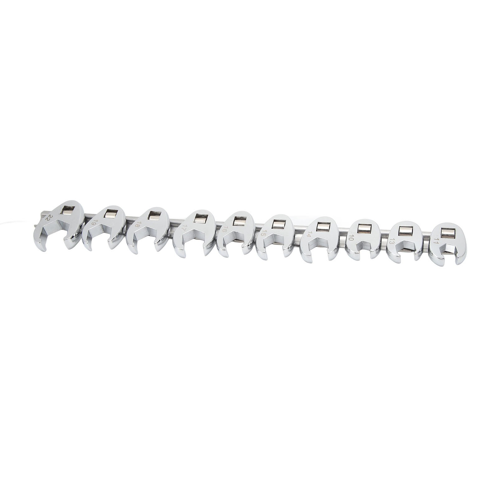 Car 10pcs Crows Foot Wrench Set 10mm To 22mm Sizes Metric Nut Wrench For 3/8in