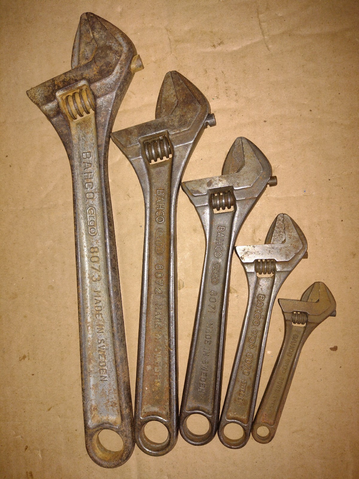 BAHCO ergo ADJUSTABLE WRENCHES-SIZES;12″ &10″ & 8″ & 6″ & 4″ MADE IN SWEDEN