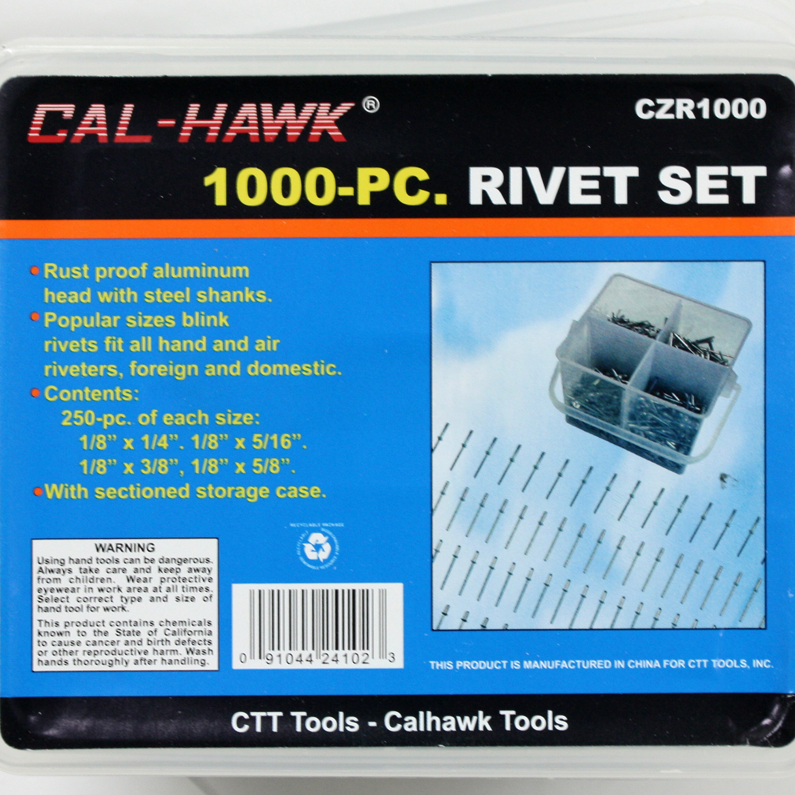 13″ Hand Riveter w/ 1000 pc Assorted Rivet Set Pop Nut Gun Threaded Setting Tool
