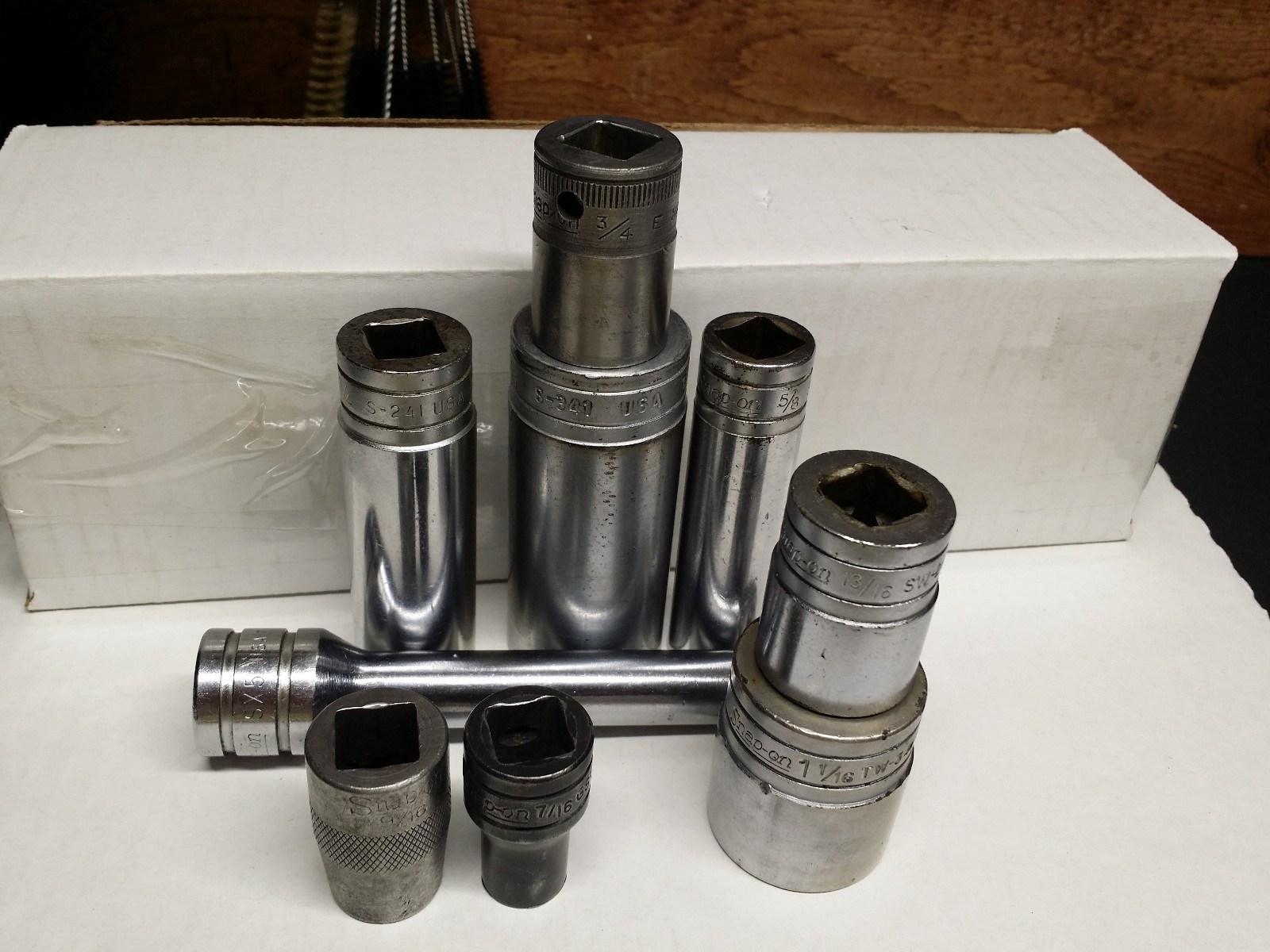 Snap On 1/2 Inch Drive Socket 9pc Lot S, TW, SW, FSW,X5 models some early date