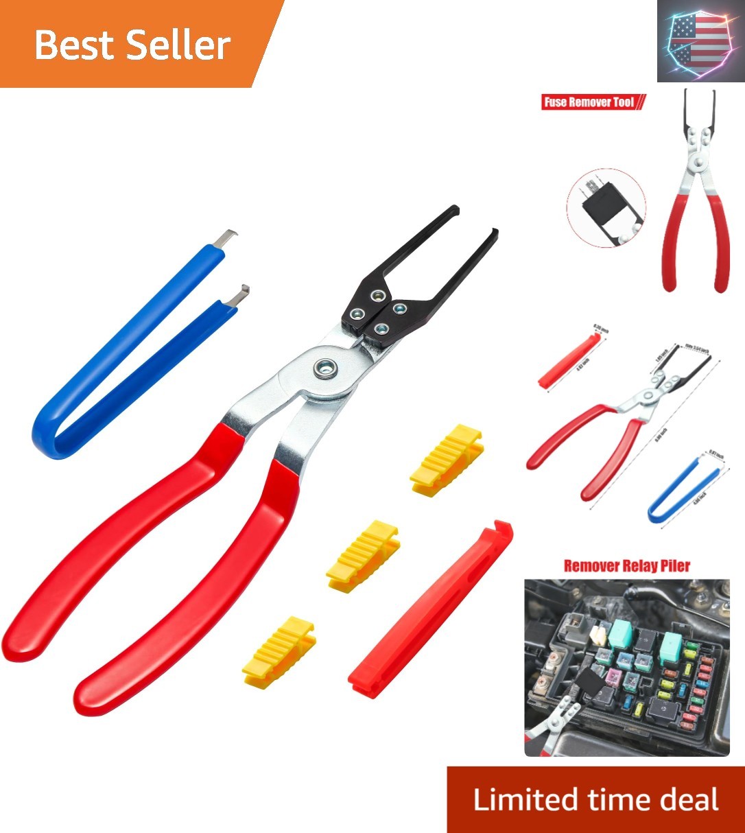 Relay Puller Pliers and Relay Fuse Remover Tools, 6 Pack, Automobile Fuse Pul…