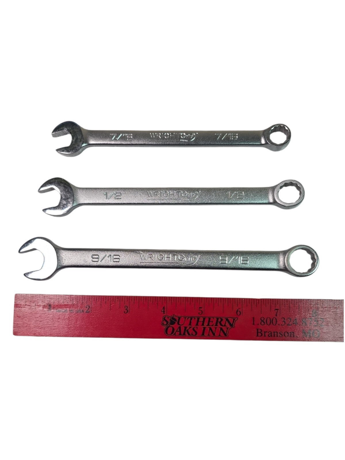 Wright Grip USA Combination Wrench Lot 7/16 1/2 9/16 SAE Made USA 1114 1116 1118