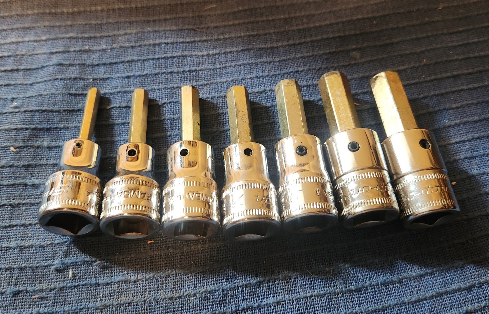 Snap-on 207FAMY 3/8″ Drive Hex Bit Socket Driver Set 7 pc 4mm-10mm, Original Box