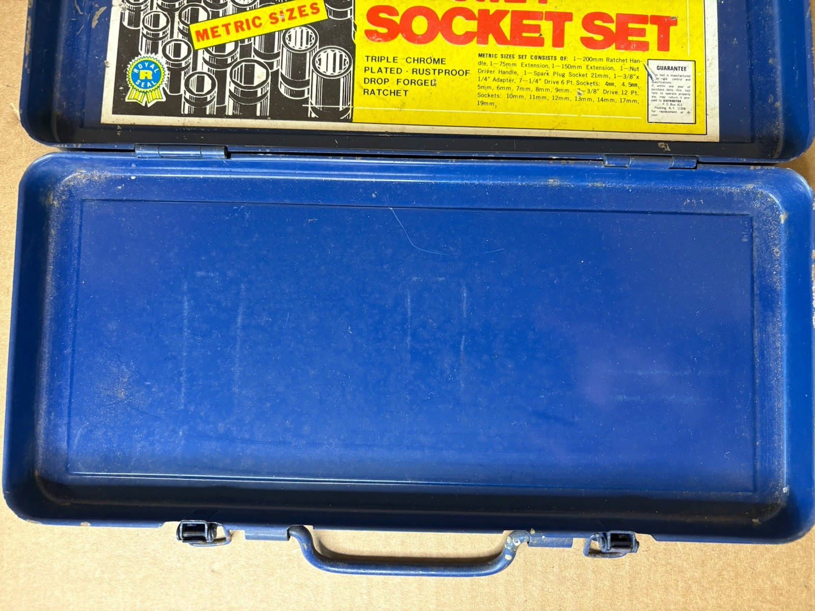 Vintage Royal Tools Tin Case ONLY for Ratchet Socket Set 257 Metric NO Contents