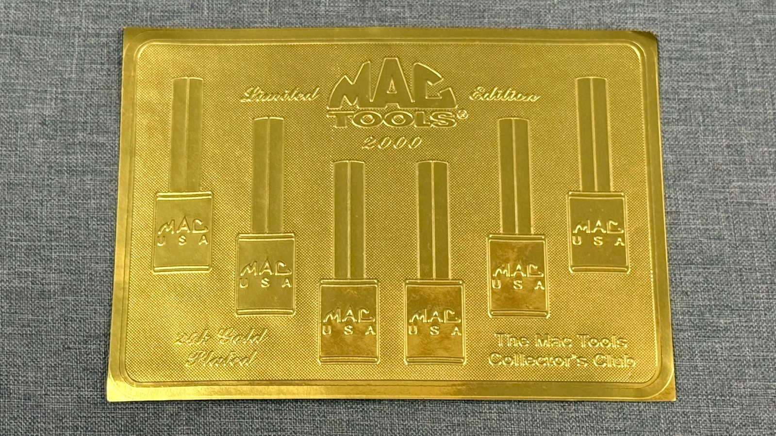 MAC TOOLS 2000 Limited Edition 24k Gold Plated 6pc Hex Allen Bit Socket Set#2801