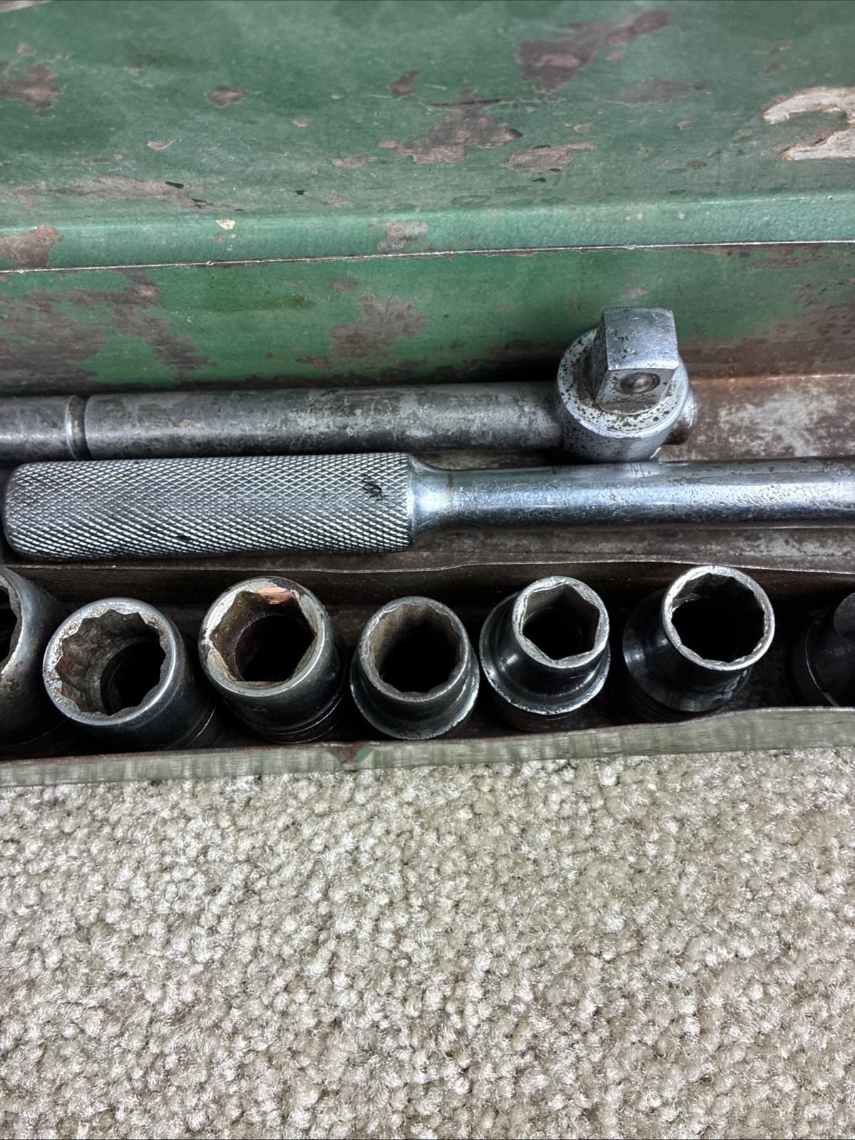 S-K 1/2” Drive SAE Ratchet/Socket Set 12Pcs. Vintage w/Box