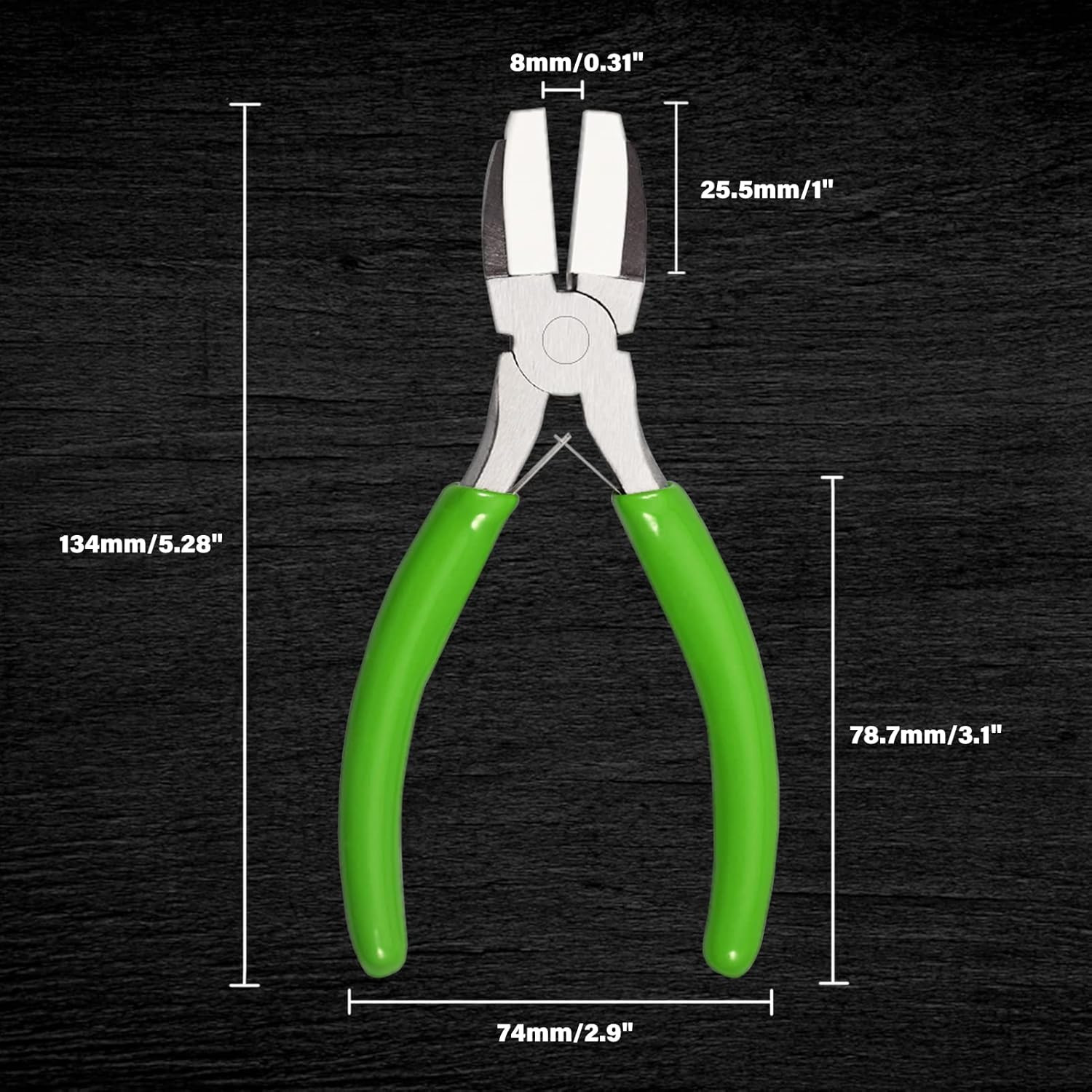 SPEEDWOX Double Nylon Jaw Pliers 5 Inches with 5″ flat nose plier, Green