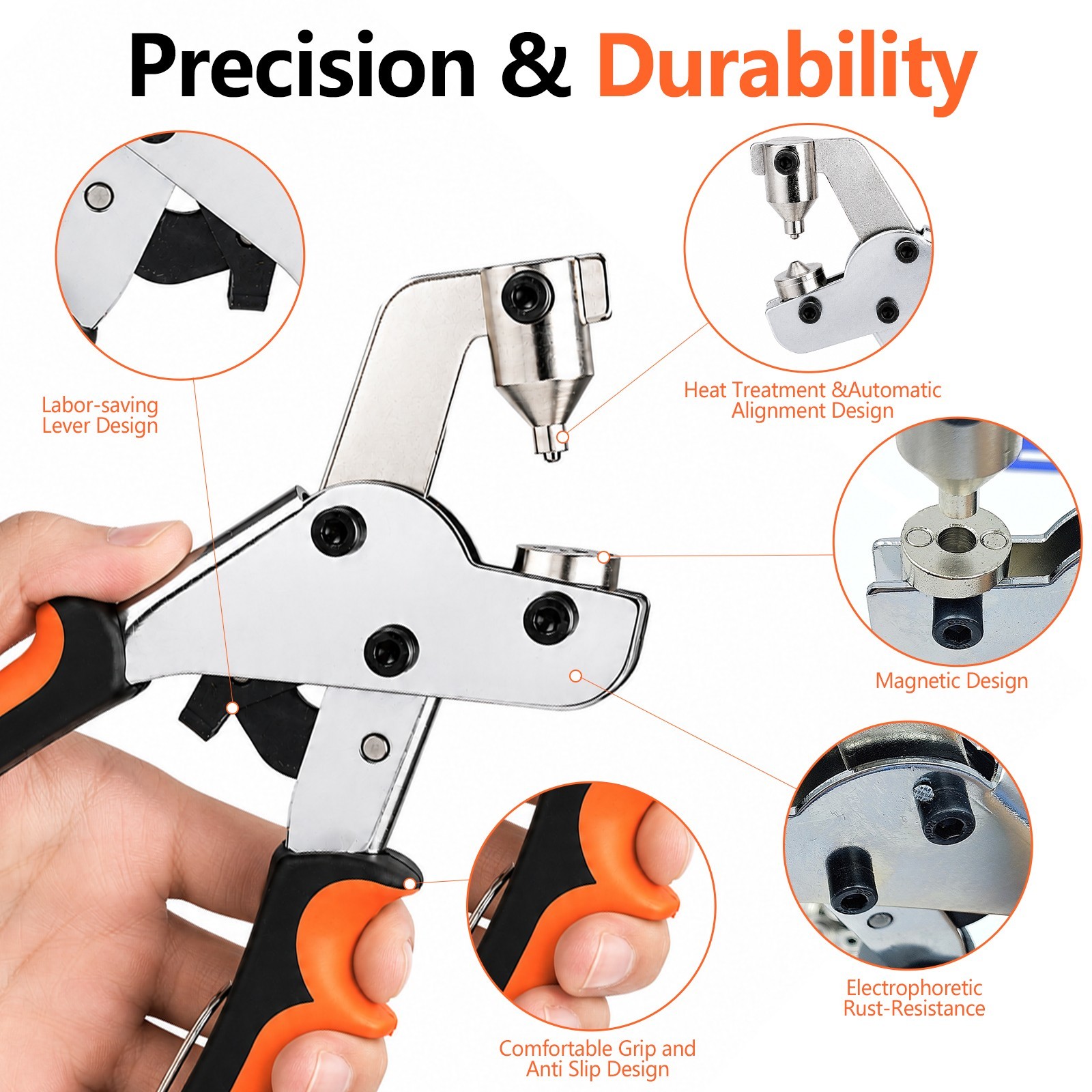 Snap Fastener Tool Kit 200pcs Marine Canvas Repair Plier Heavy Duty Grommet