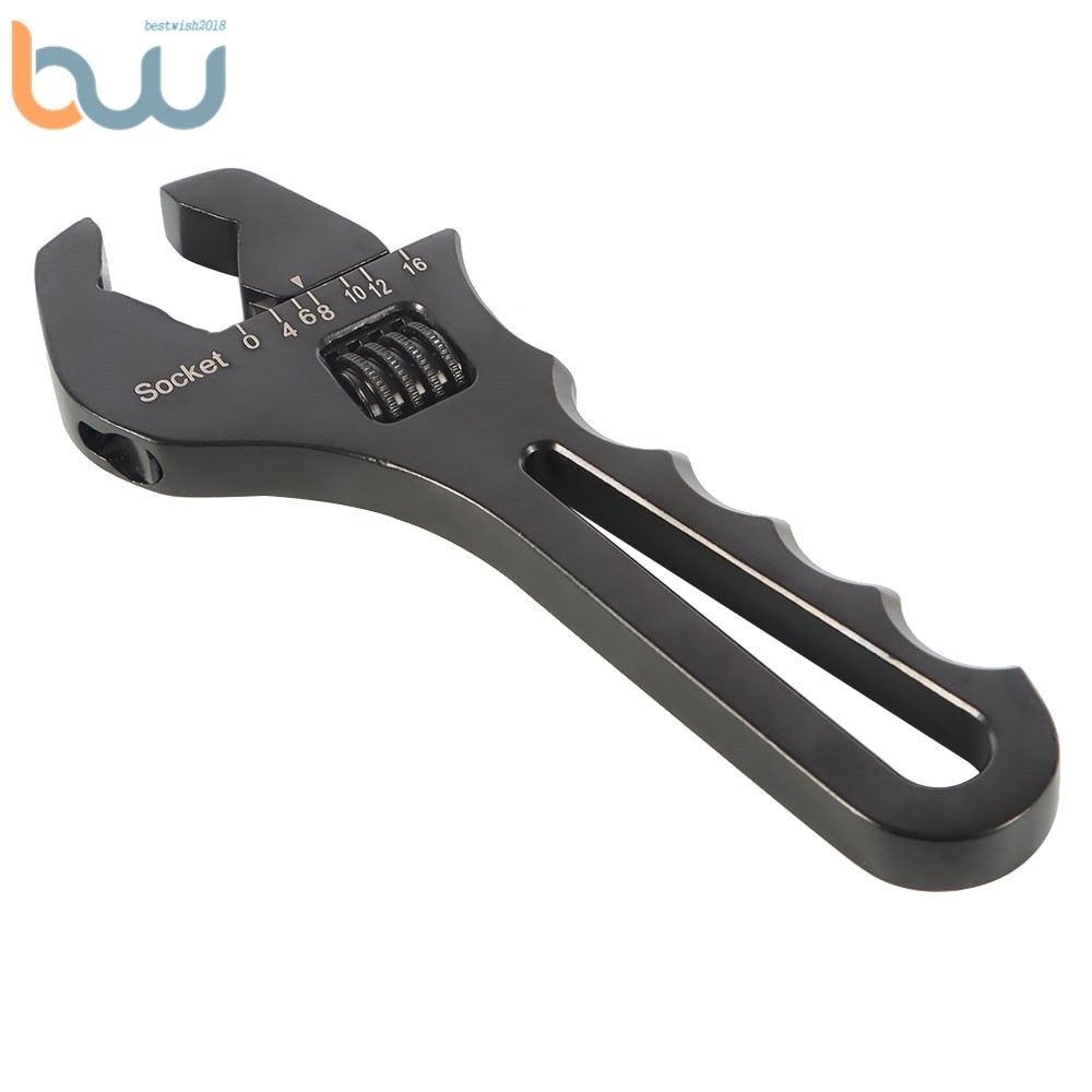 One Black Adjustable Wrench Aluminum Tool Spanner 3AN-16AN For Hose End Fitting