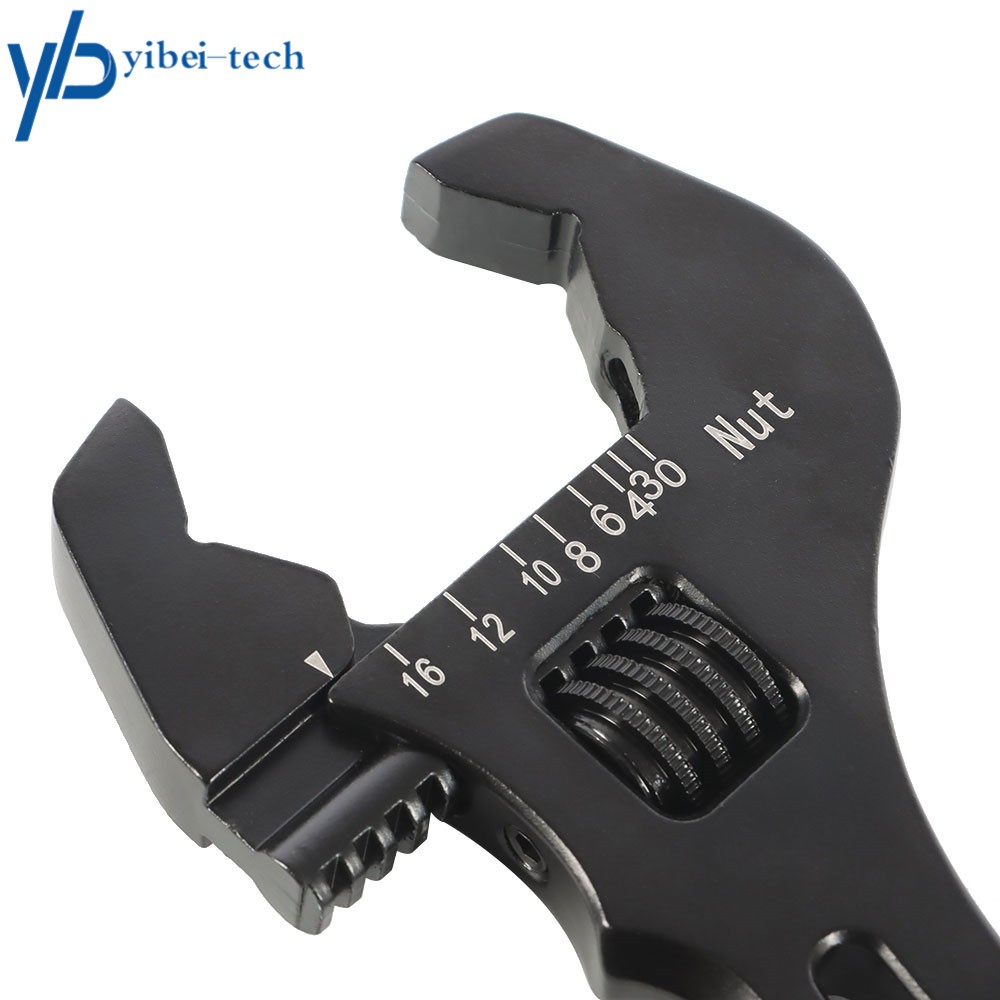 Black Adjustable Wrench Aluminum Tool Spanner for Hose End Fitting 3AN-16AN