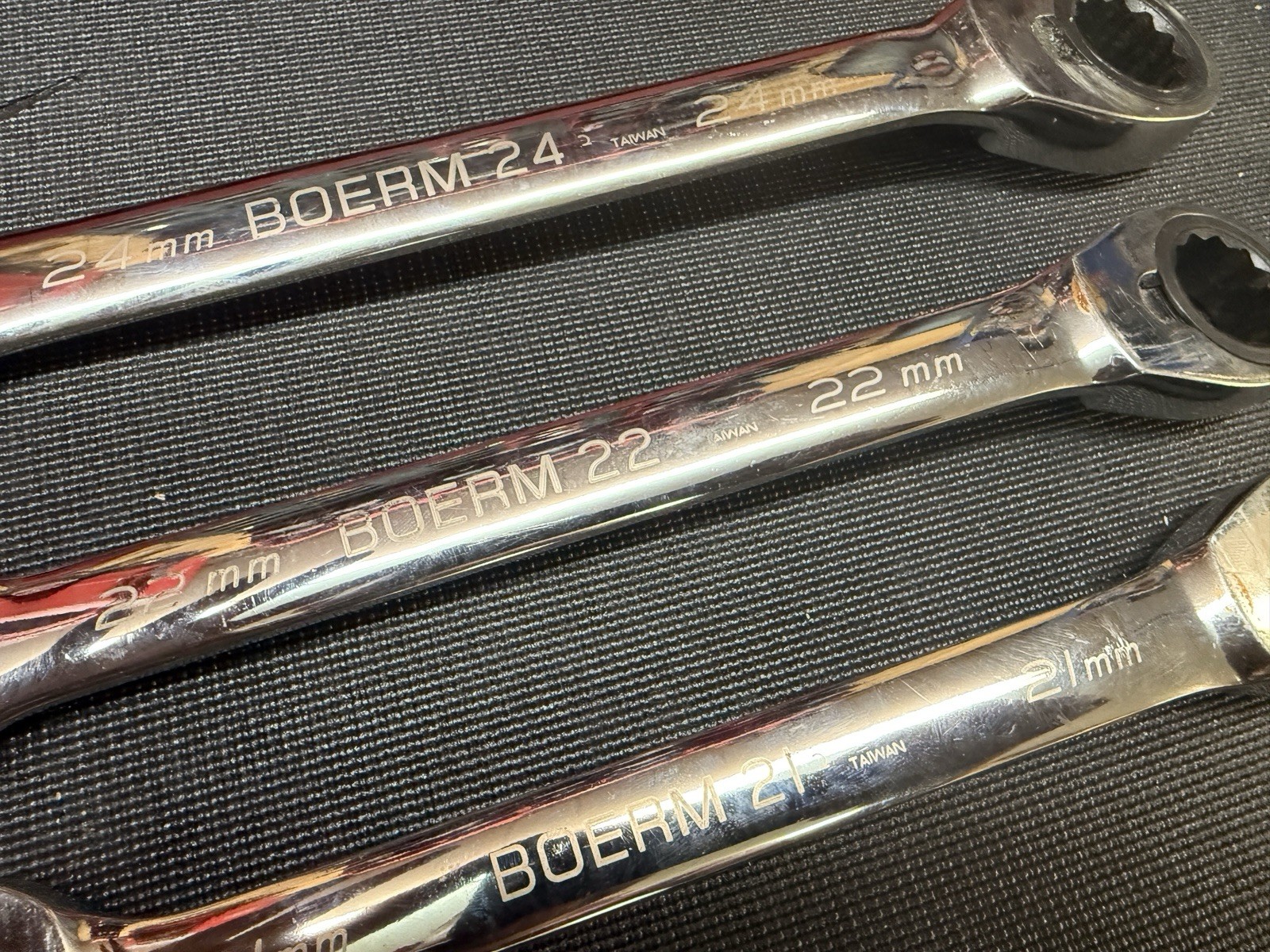 Blue Point Ratcheting Wrenches 3pc 21, 22, 24mm