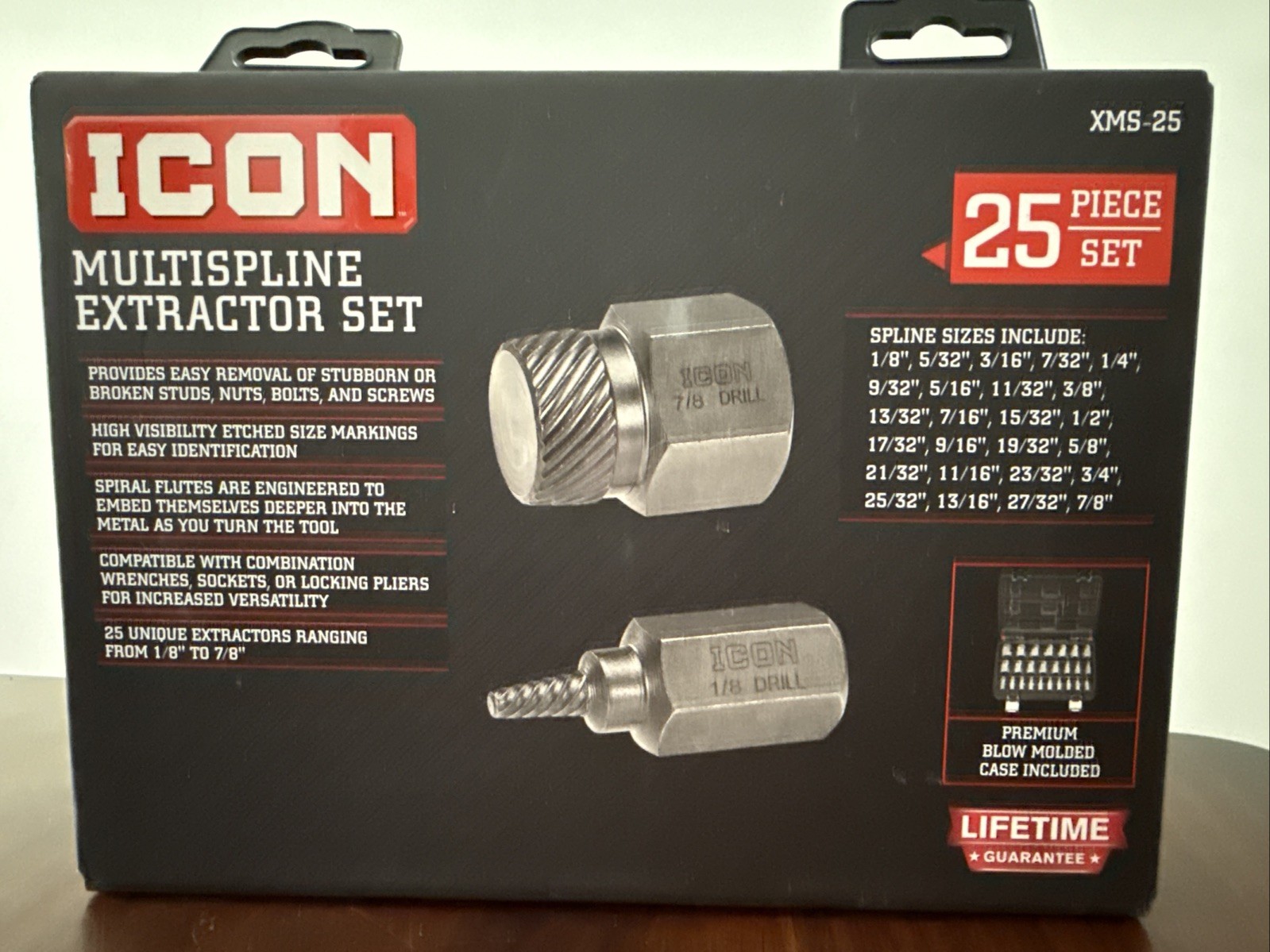 NEW Icon Multispline Screw Extractor Set, 25-Piece XMS-25 58699