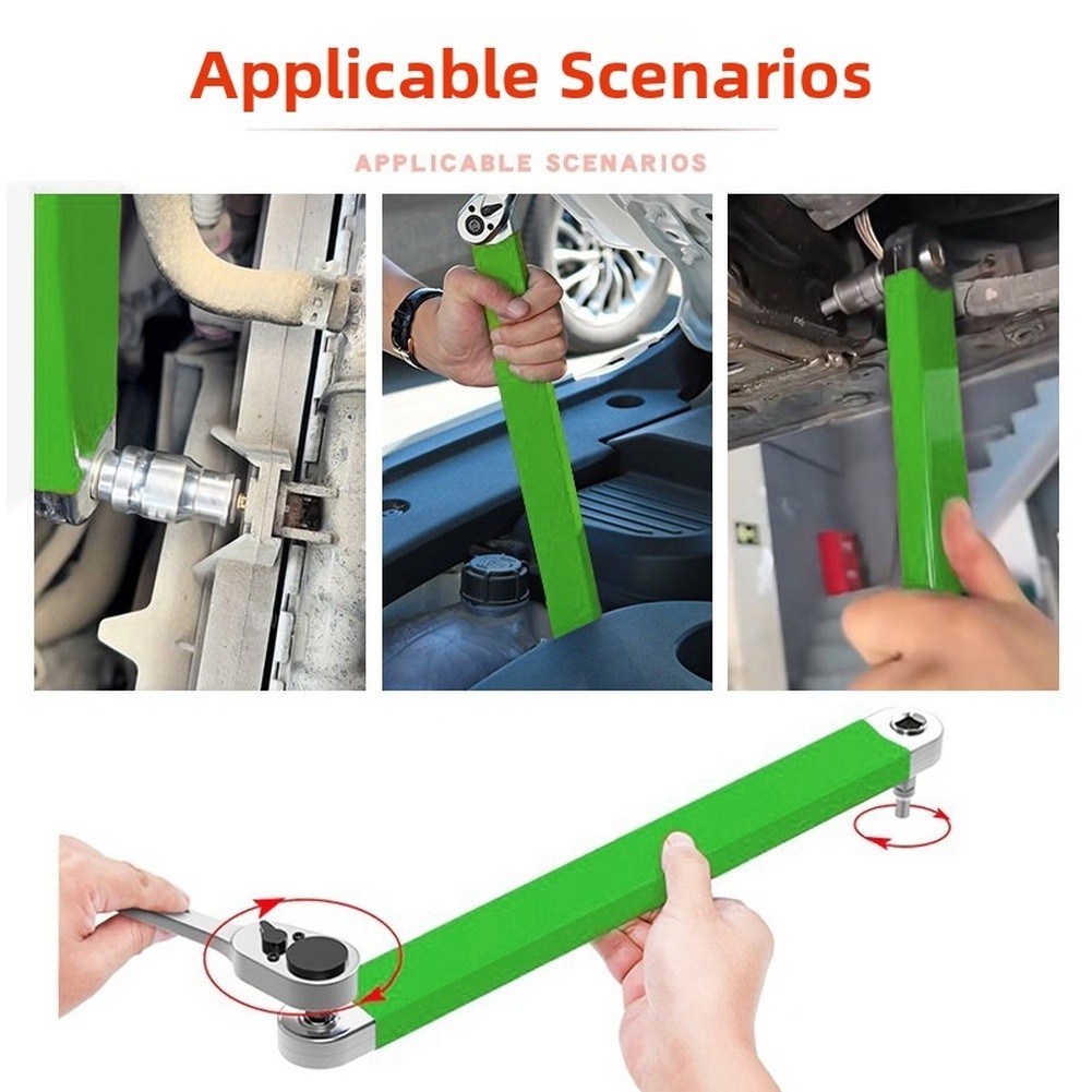 Automotive Ratchet Wrench Set with Extension and Multiple Adapter Sizes
