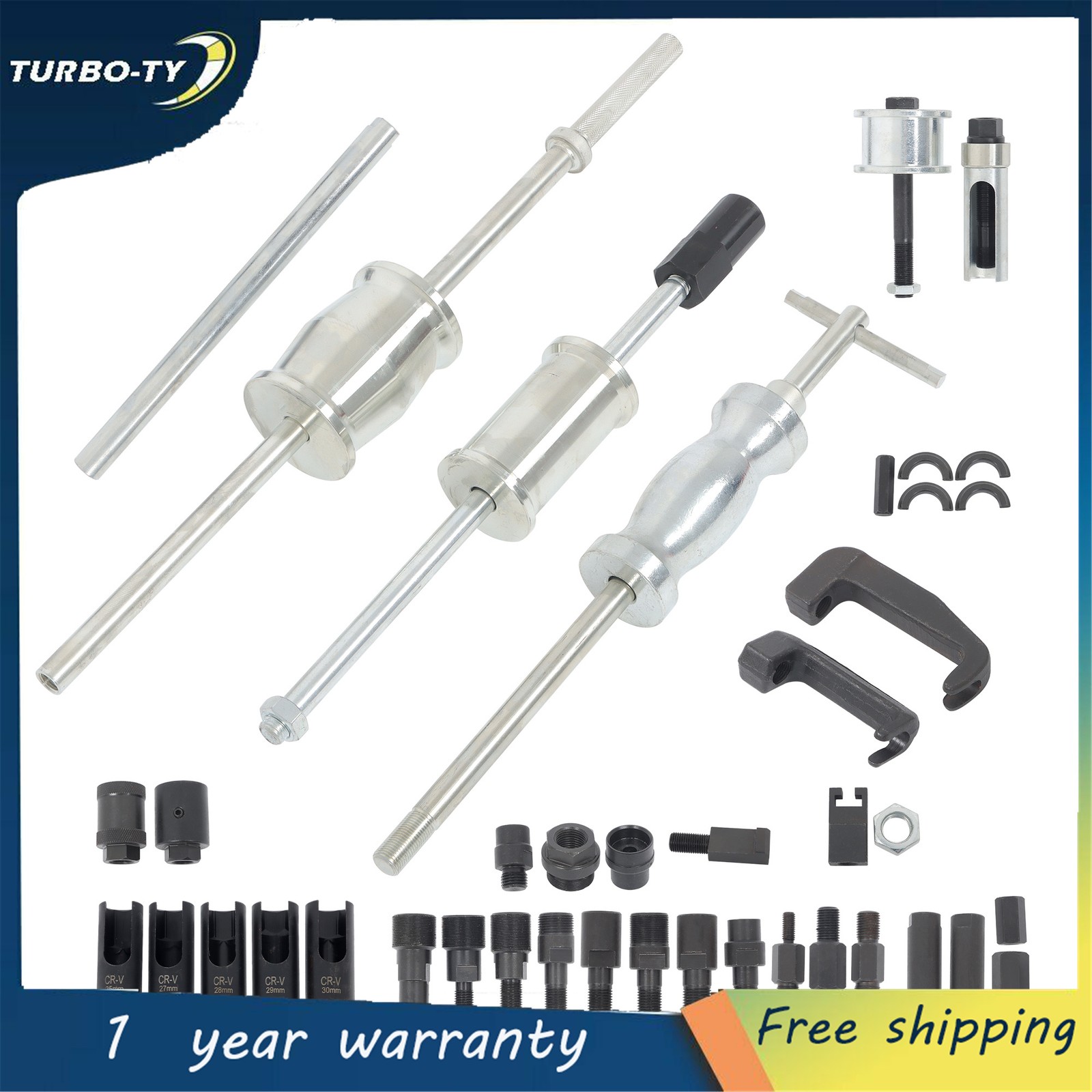 Auto Truck 40PC Diesel Injector Extractor Slide Hammer Puller Adapter Tool Kit
