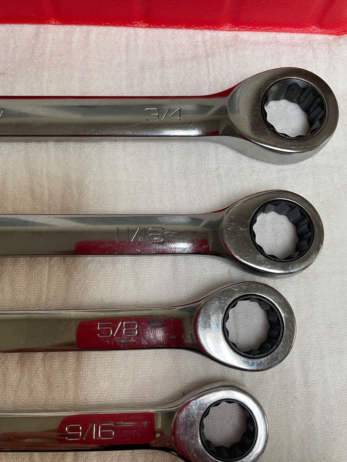 Snap on 7pc Non-Reversing Ratcheting Combo Wrench Set 3/8 – 3/4