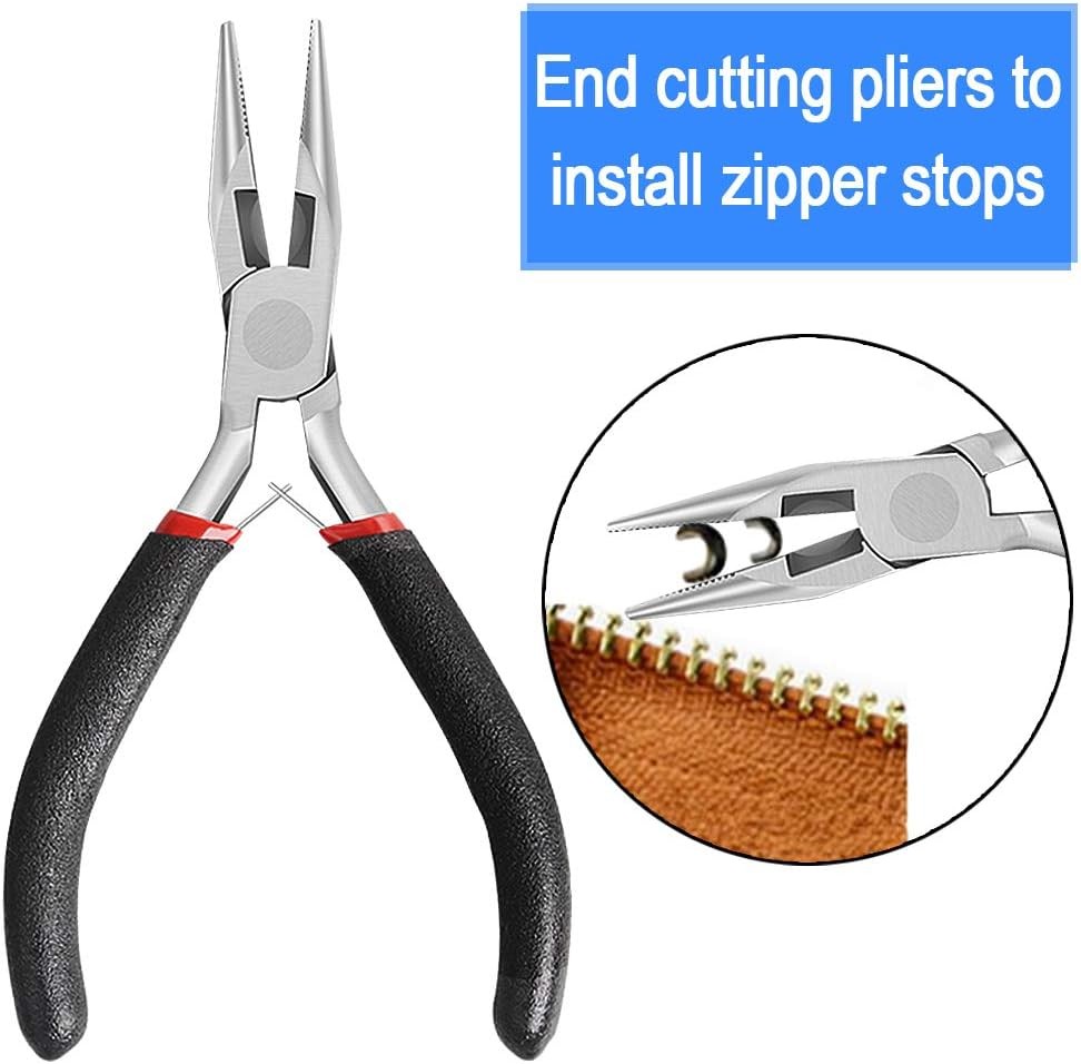2-Pack Zipper Repair Kit – Install Pliers and Tool for Brown