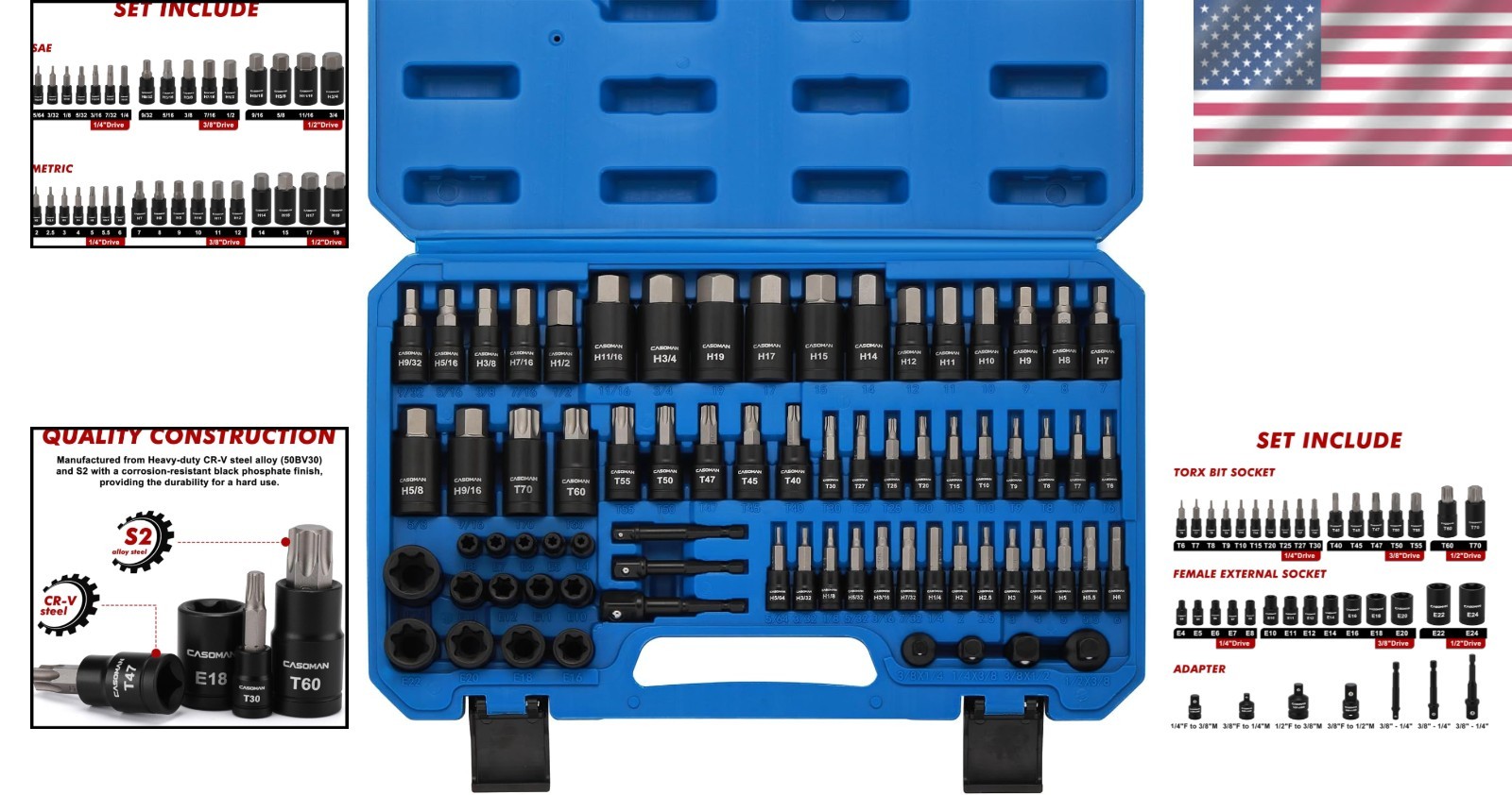 71-Piece Master Hex & Torx Bit Socket Set