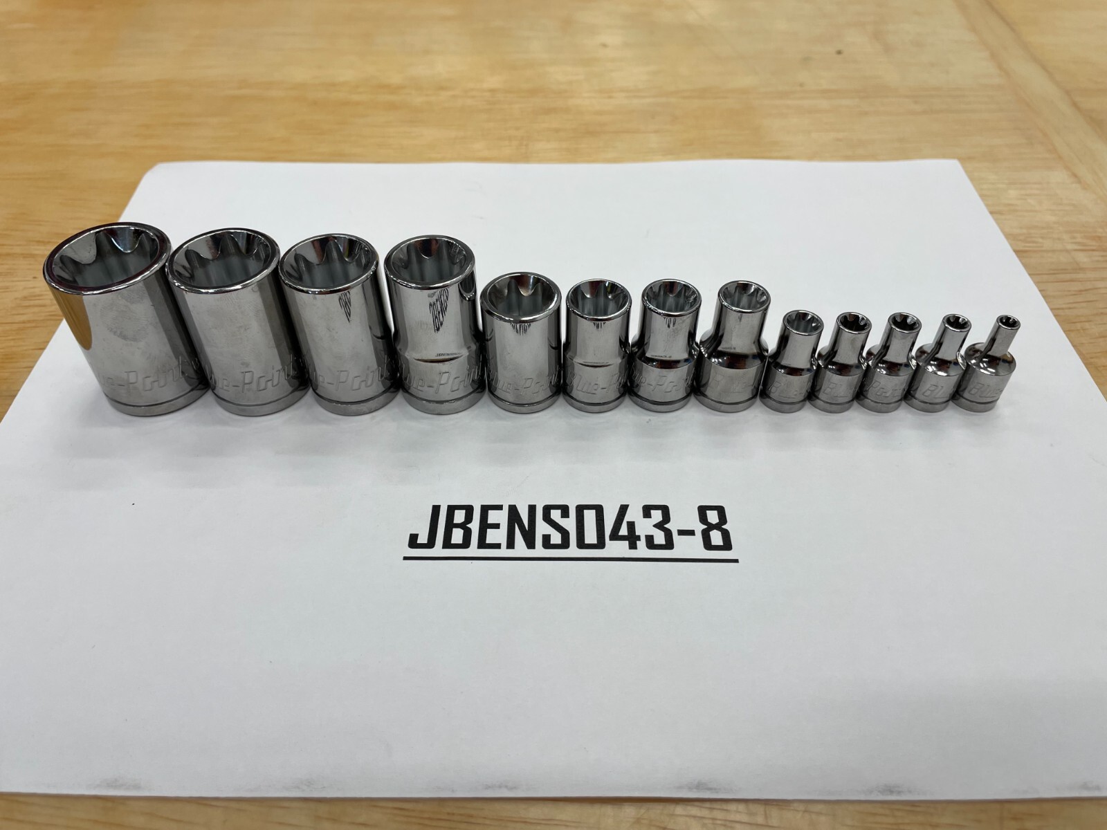 Blue-Point Tools NEW 13pc Mix Drive Chrome Inverted E Torx Socket Set