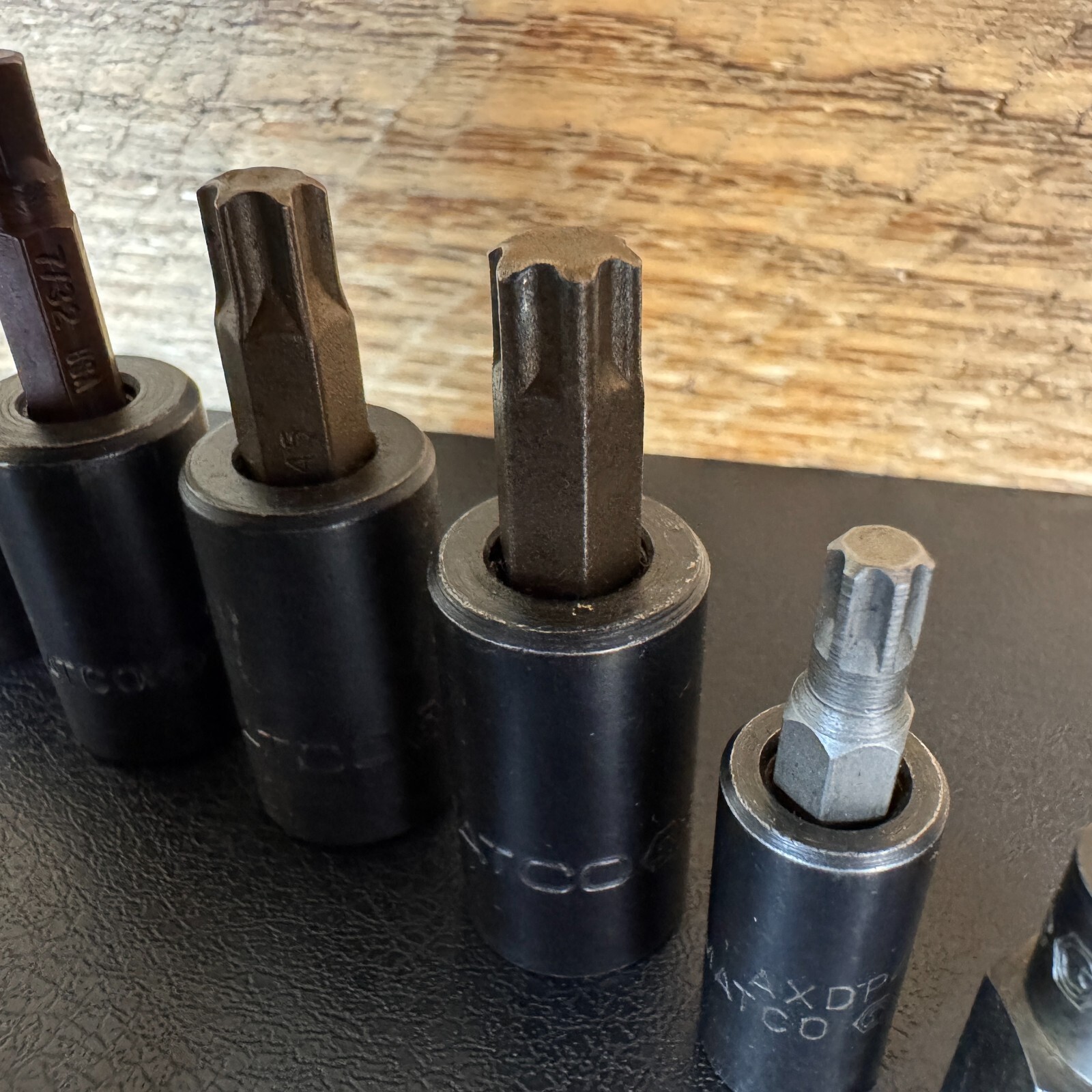 7pc Lot Matco Tools Torx & Hex Bit Sockets 1/4″ & 3/8″ Drive, T30, T45, T47 USA