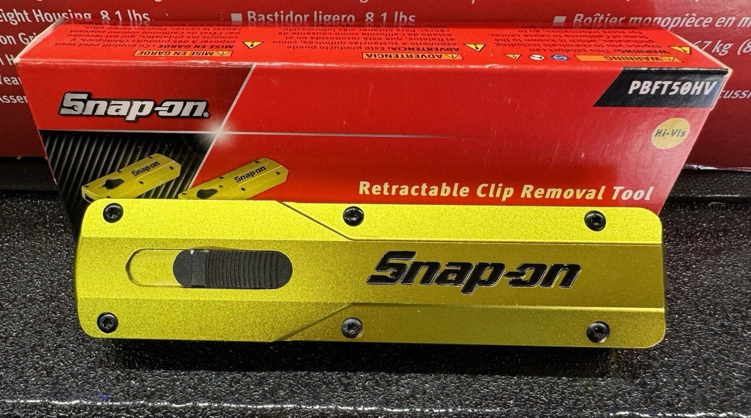 🟡 NEW Snap-On HI VIZ OTF Retractable Trim Clip Removal Tool PBFT50HV
