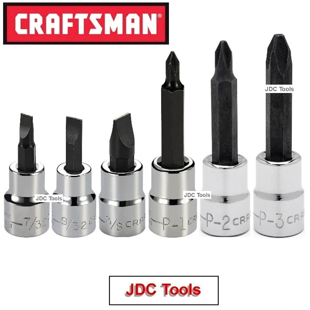 Craftsman 6 pc 3/8 Drive Screwdriver Socket Bit Set NEW