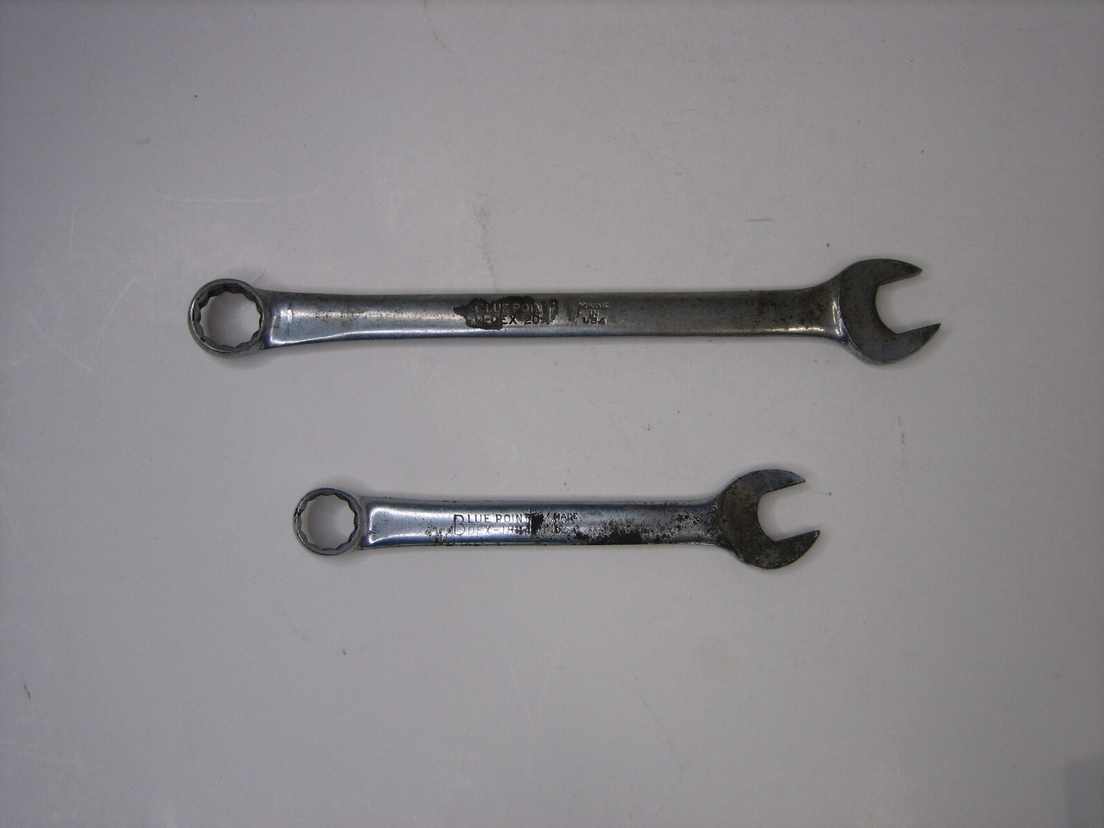 Blue-Point Lot OEX20 5/8″, + OEX-180 9/1 12-point Combination Chrome Wrench USA