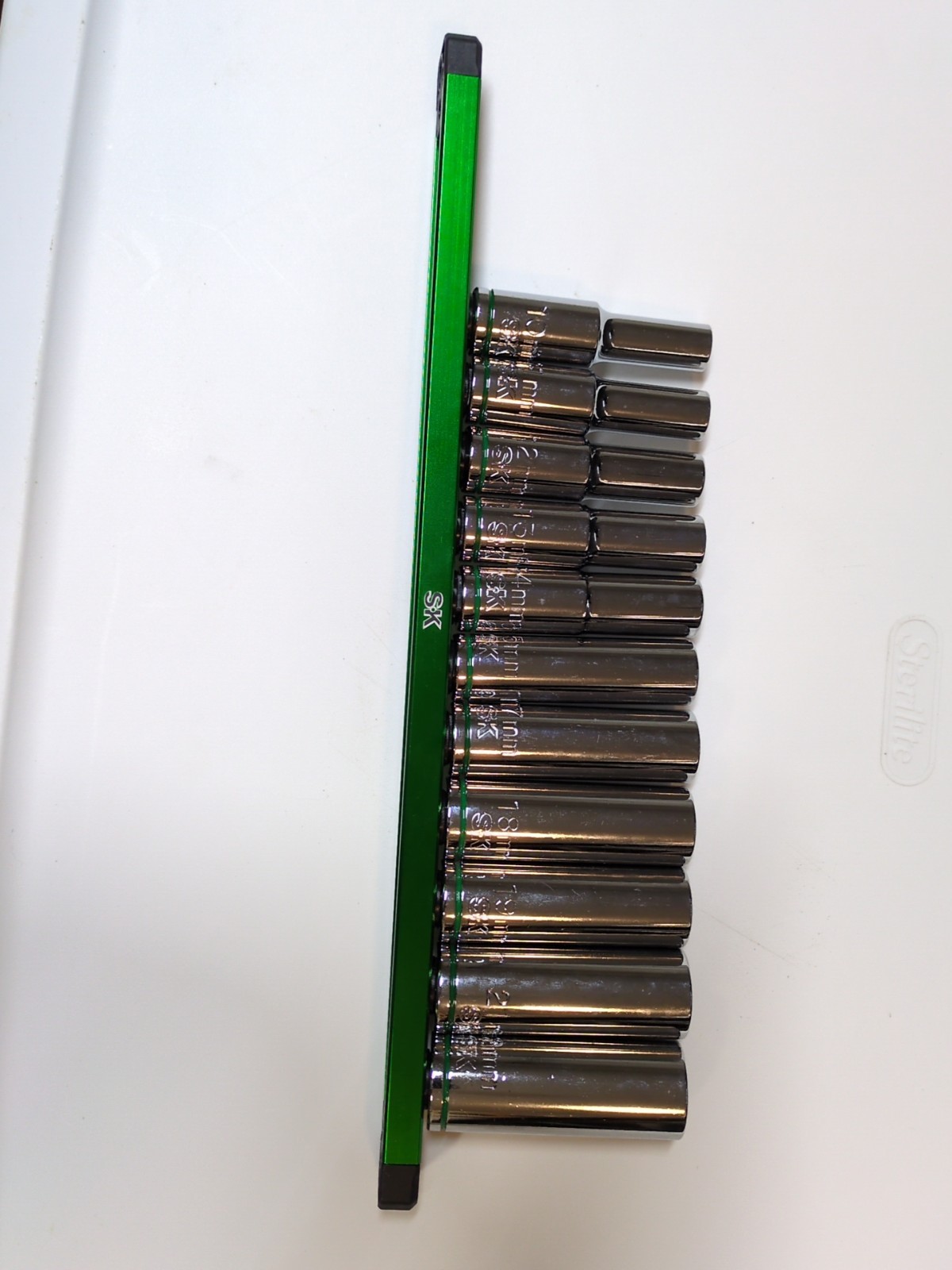 SK Professional Tools 11pc 1/2 Drive Deep Socket Set Metric-New with Rail