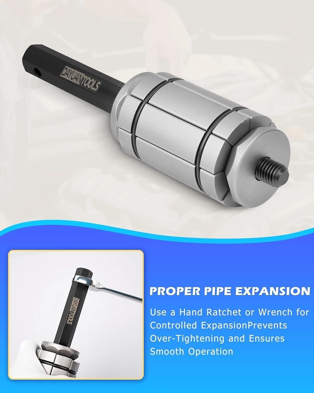 Heavy Duty Exhaust Pipe Expander Tool Kit 3pc Tail Pipe Spreader 1-1/8 to 3-1/2