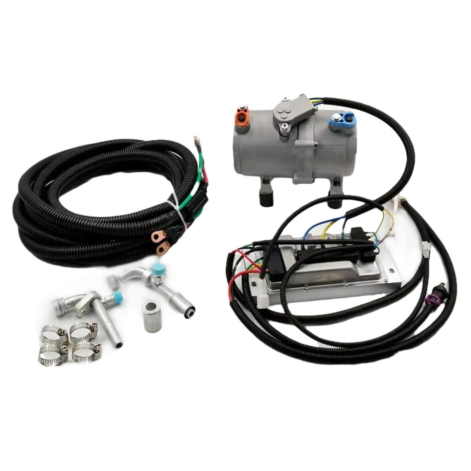 12V A/C Electric Compressor Set For Auto DC Air Conditioning Car Truck Bus RV