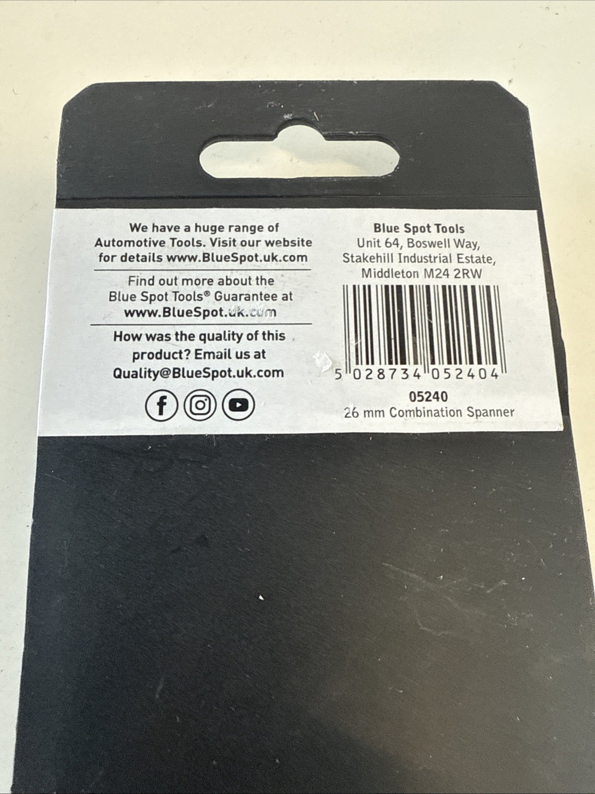 Blue Spot Tools – 26mm Fully Polished Chrome Vanadium Spanner