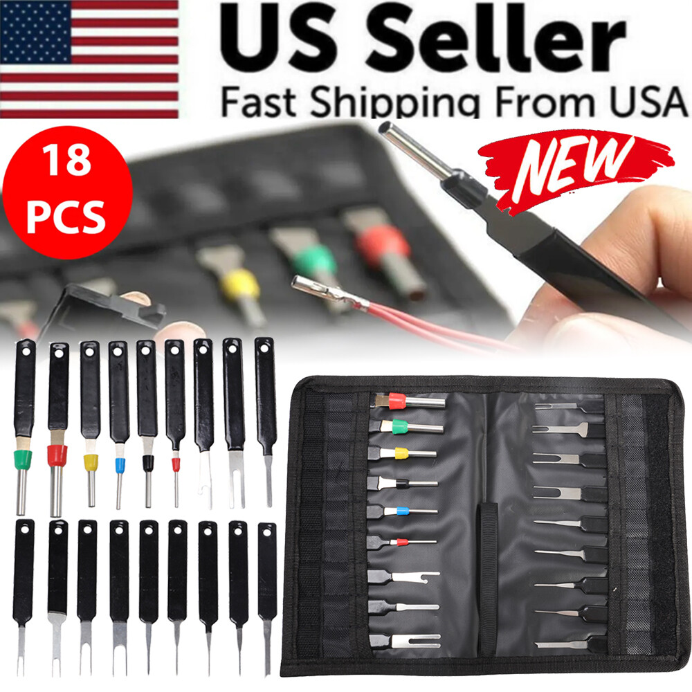 18Pcs Heavy Duty Thick Car Terminal Removal Kit Wire Connector Pin Release Tool