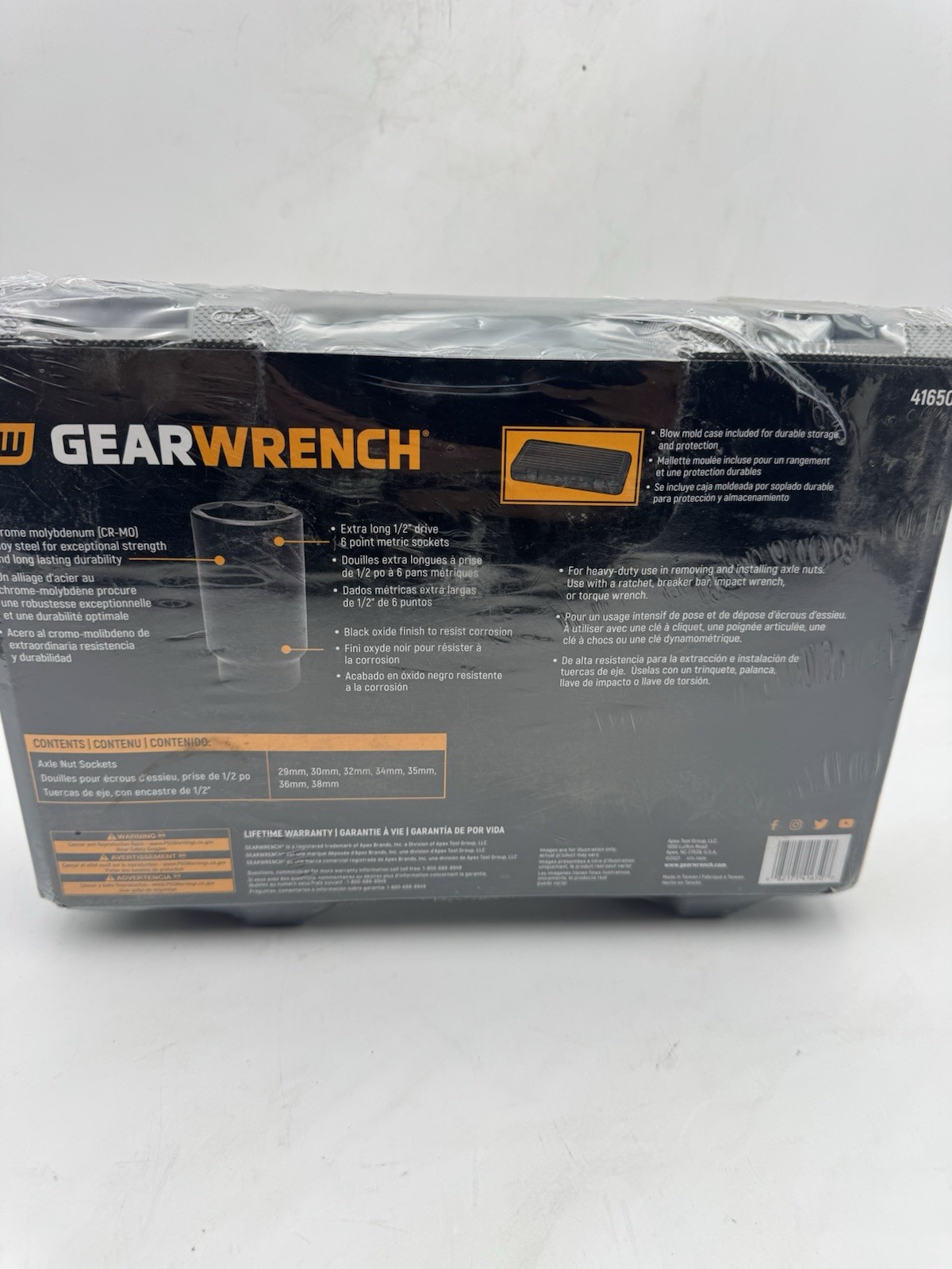 GearWrench 41650 7 Piece Axle Nut Set 6-point Metric Sockets