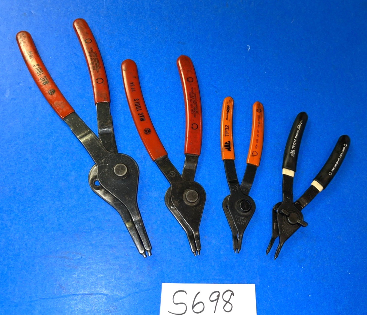 MAC TOOLS 4 PIECE CONVERTIBLE STRAIGHT SNAP RING PLIERS ONE OF EACH SIZE