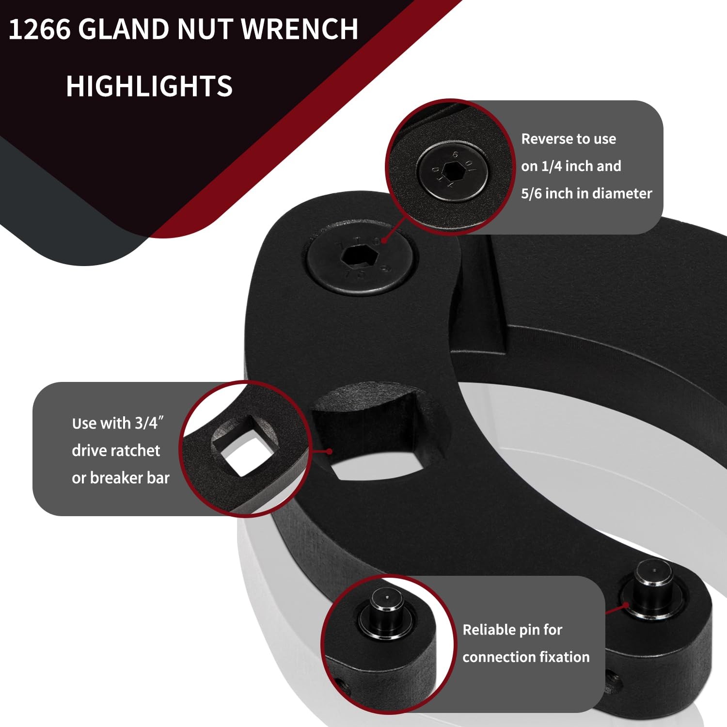 1266 7463 Adjustable Gland Nut Wrench Spanner Tool Set with Gloves & Towel