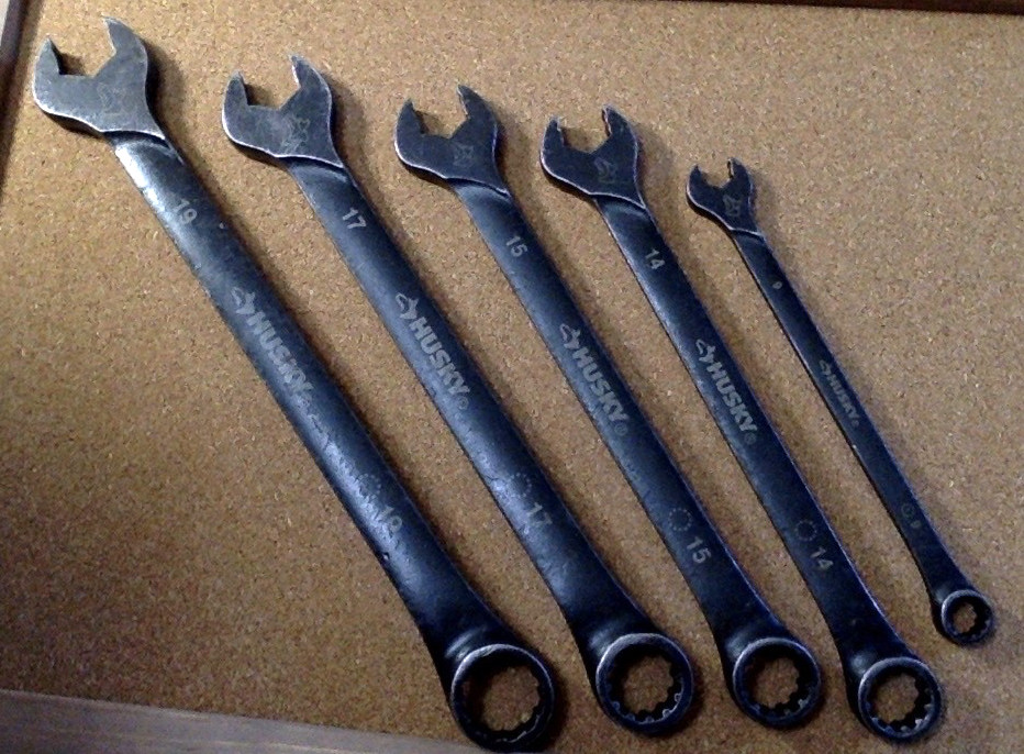 Husky Metric Combination Wrenches LOT of 5 Black Oxide Finish