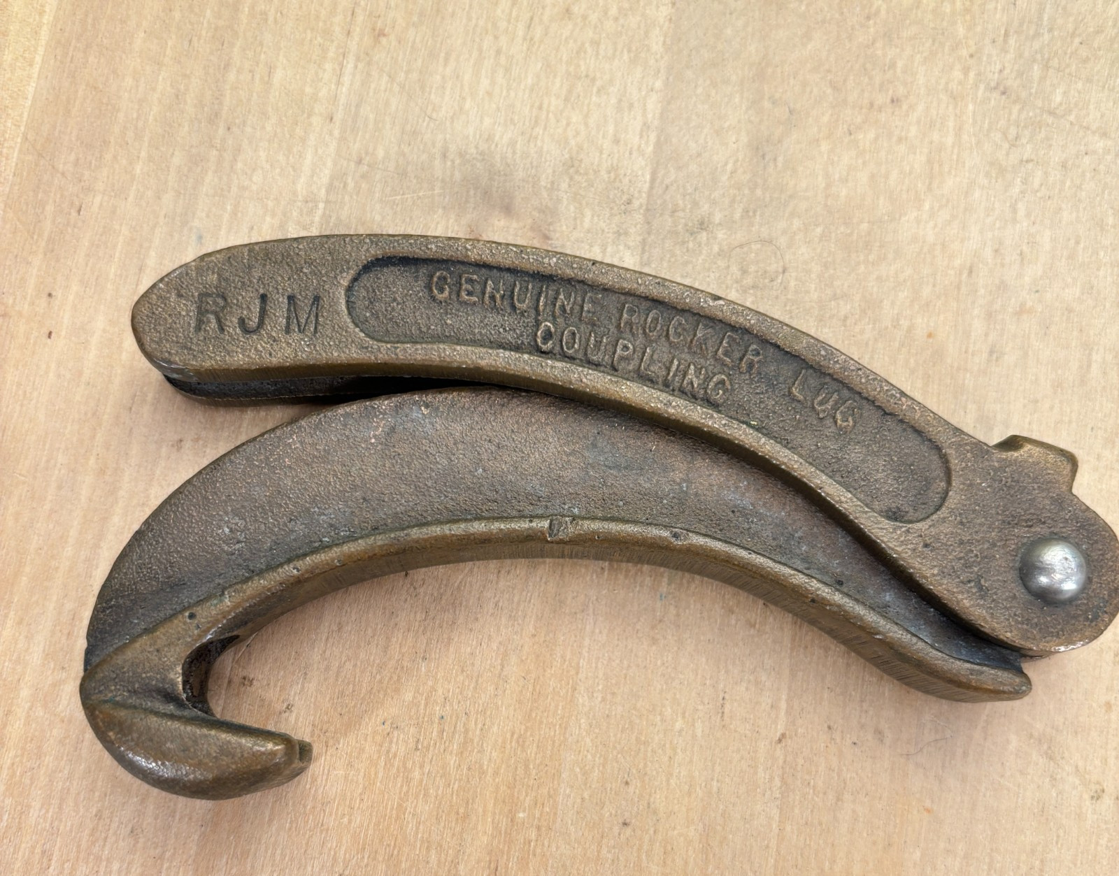 Vtg Akron Brass Spanner Hook Wrench Rocker Lug Fire Hose Folding #4/565, 5″